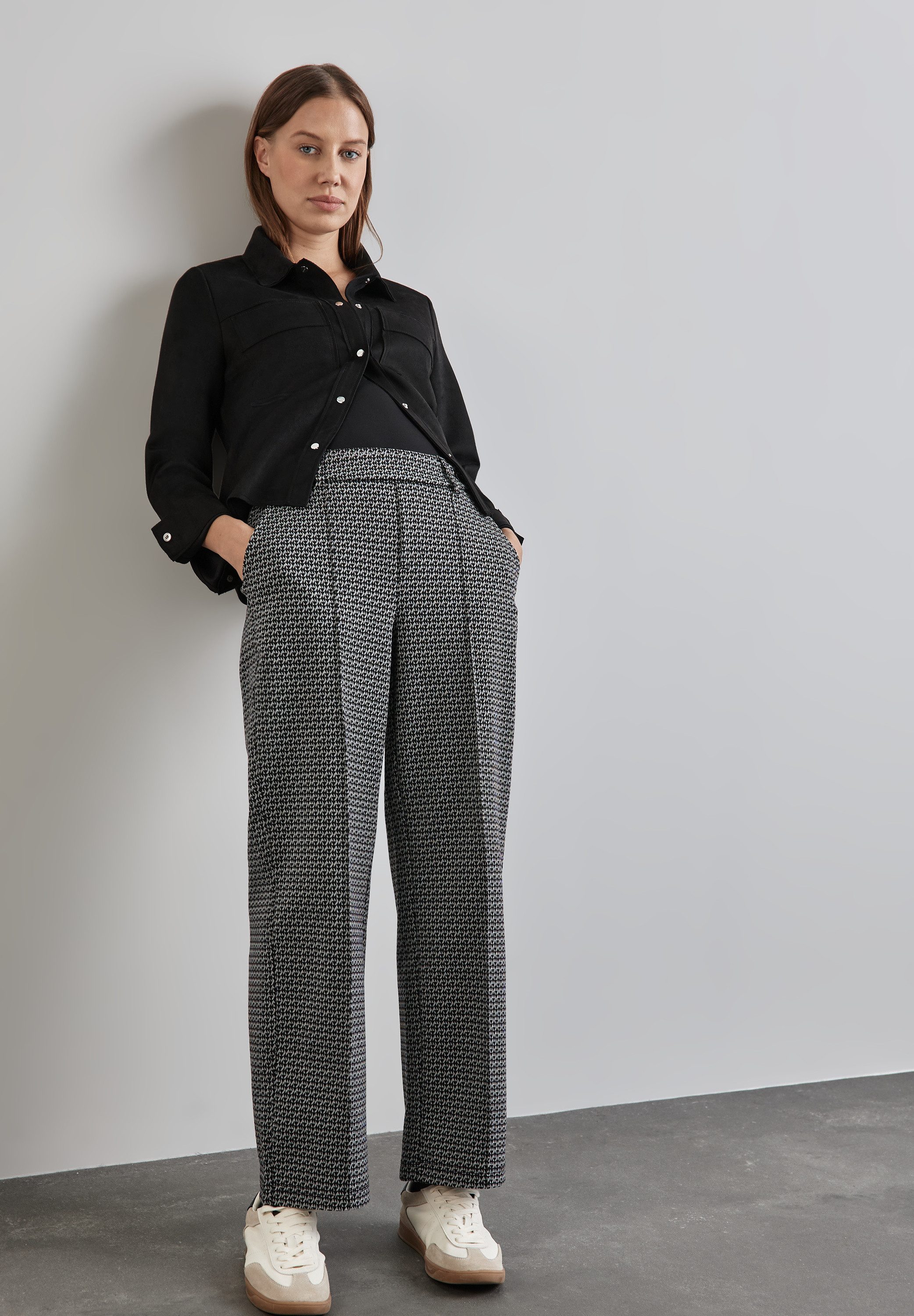 STREET ONE Stoffen broek met jacquardmotief