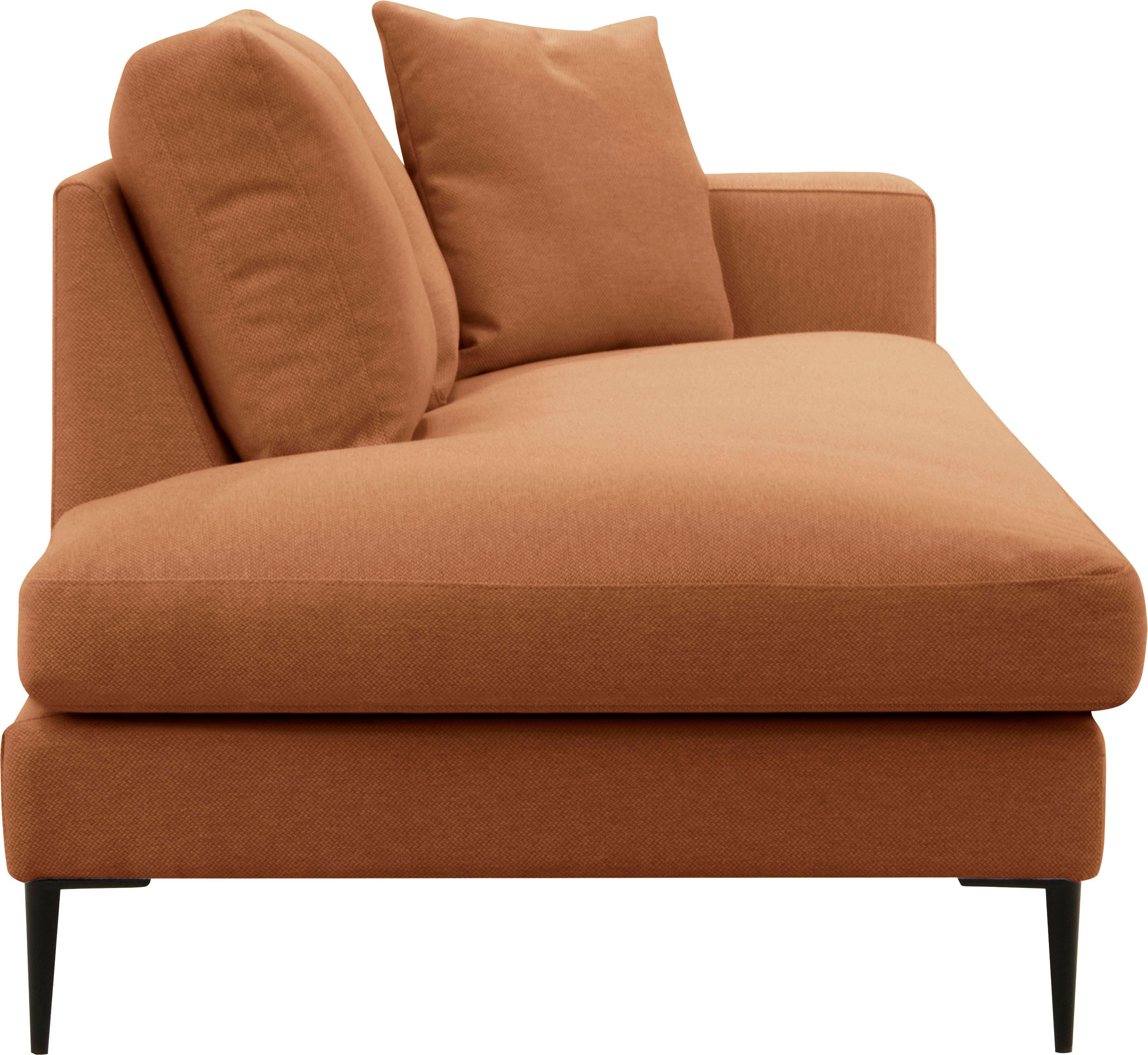 Leonique Récamier Cozy chaise longue, afmetingen B/D/H: 195/97/80 cm met los kussen en metalen poten, armleuning naar keuze links of rechts