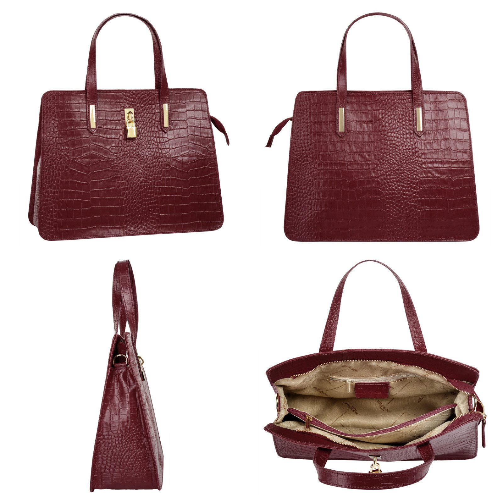 Cluty Tas echt leer, made in italy