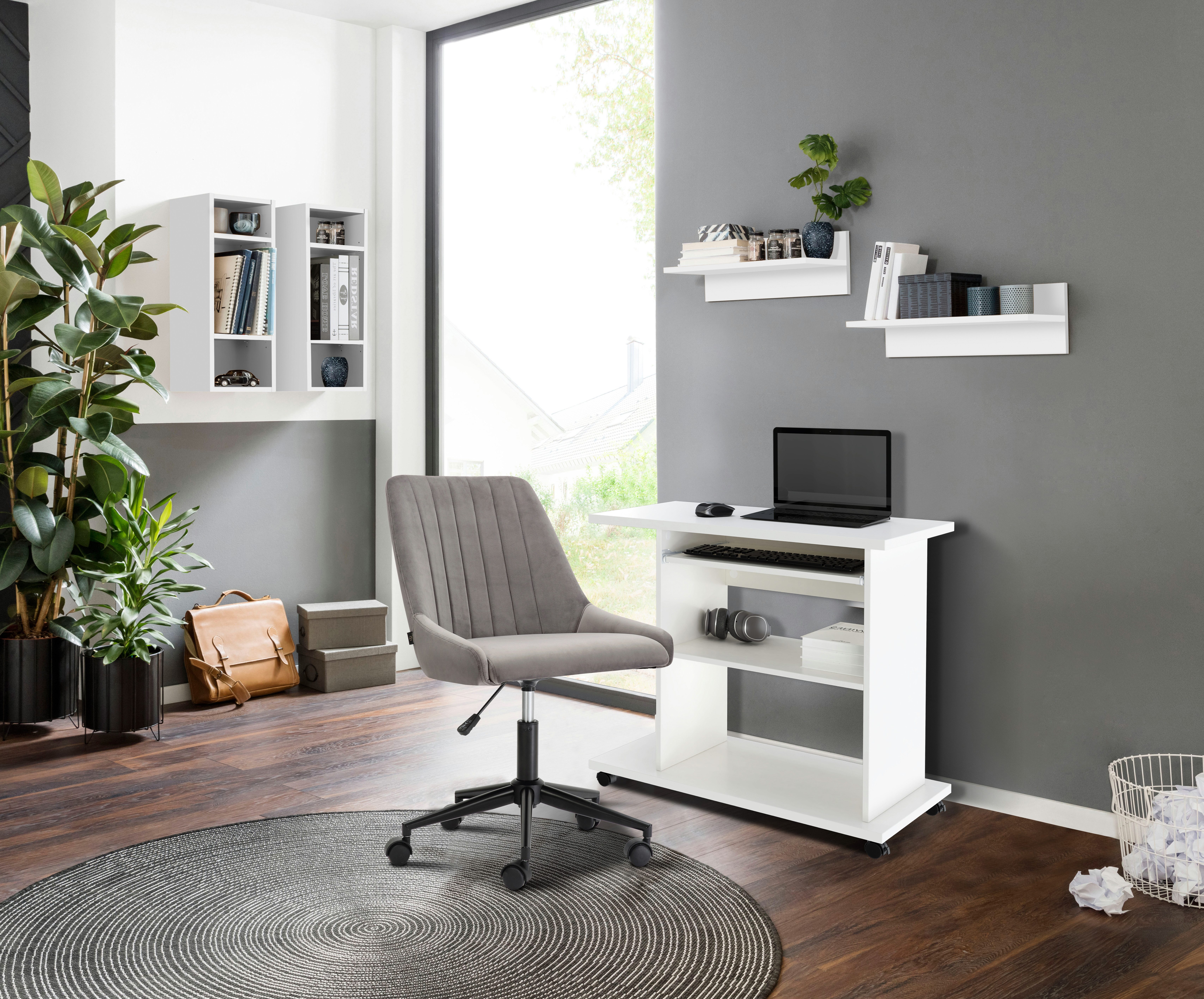 INOSIGN Pc-bureau LOKVE, Laptoptisch, Bureau, rollend, toetsenborduitrek, torenvak, printervak, hoogte 75 cm