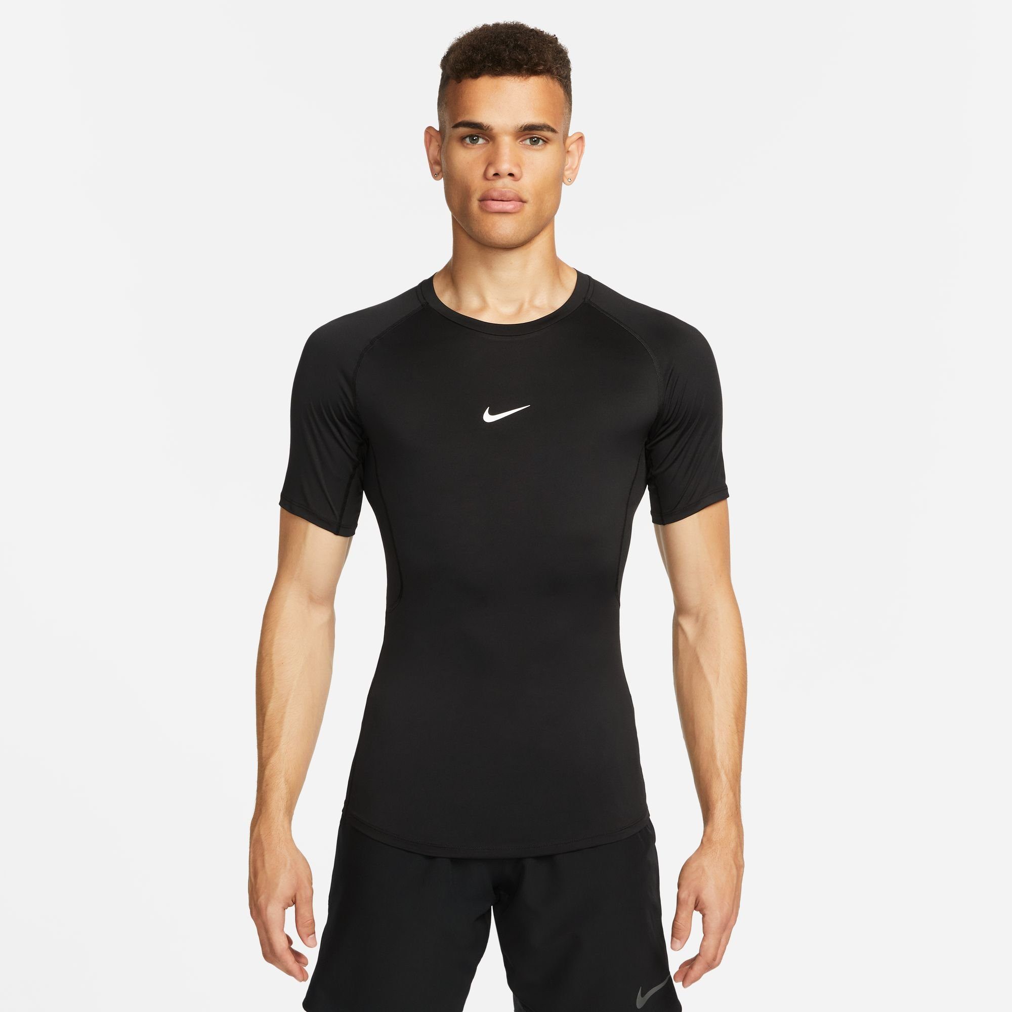Nike Trainingsshirt PRO DRI-FIT MEN'S TIGHT SHORT-SLEEVE TOP heren shirts maat XXL zwart