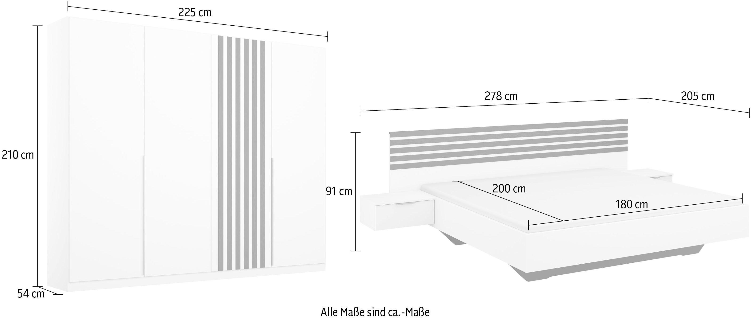 rauch Slaapkamerserie Lamella met elegante lattengarnering (set)