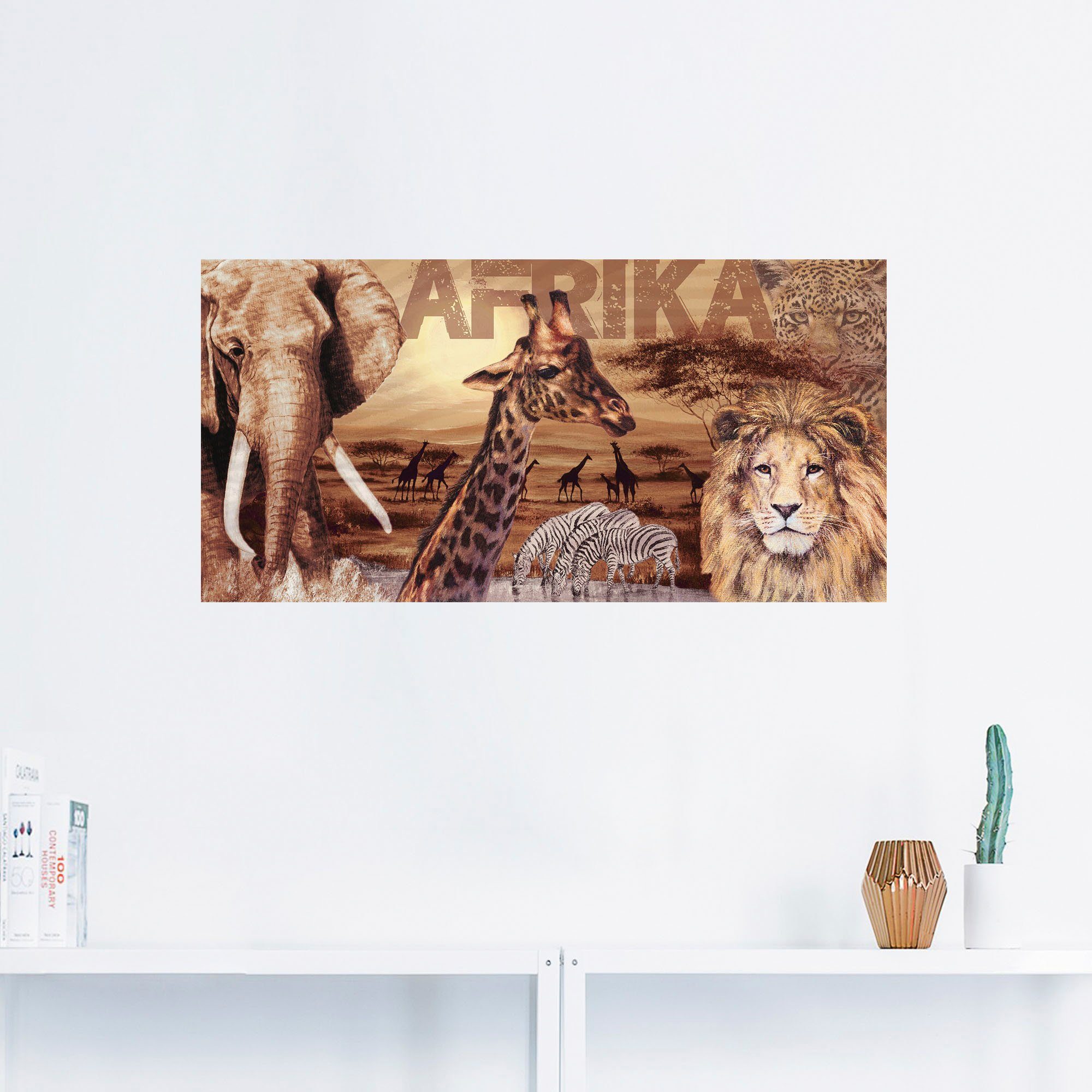 Artland Artprint Afrika als artprint van aluminium, artprint voor buiten, artprint op linnen, poster, muursticker