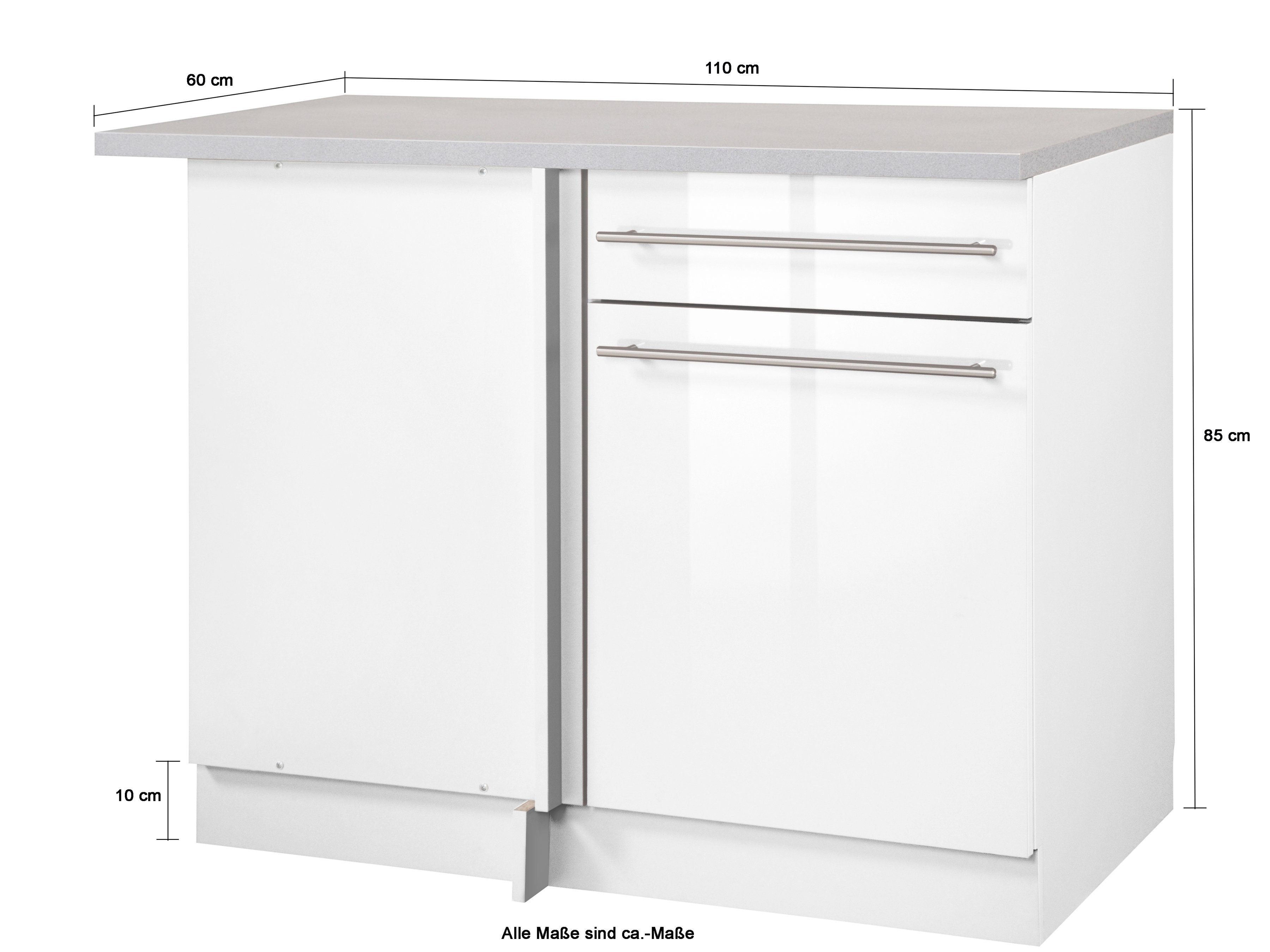 wiho Küchen Hoekonderkast Chicago 110 cm breed, voor een optimaal gebruik van de ruimte