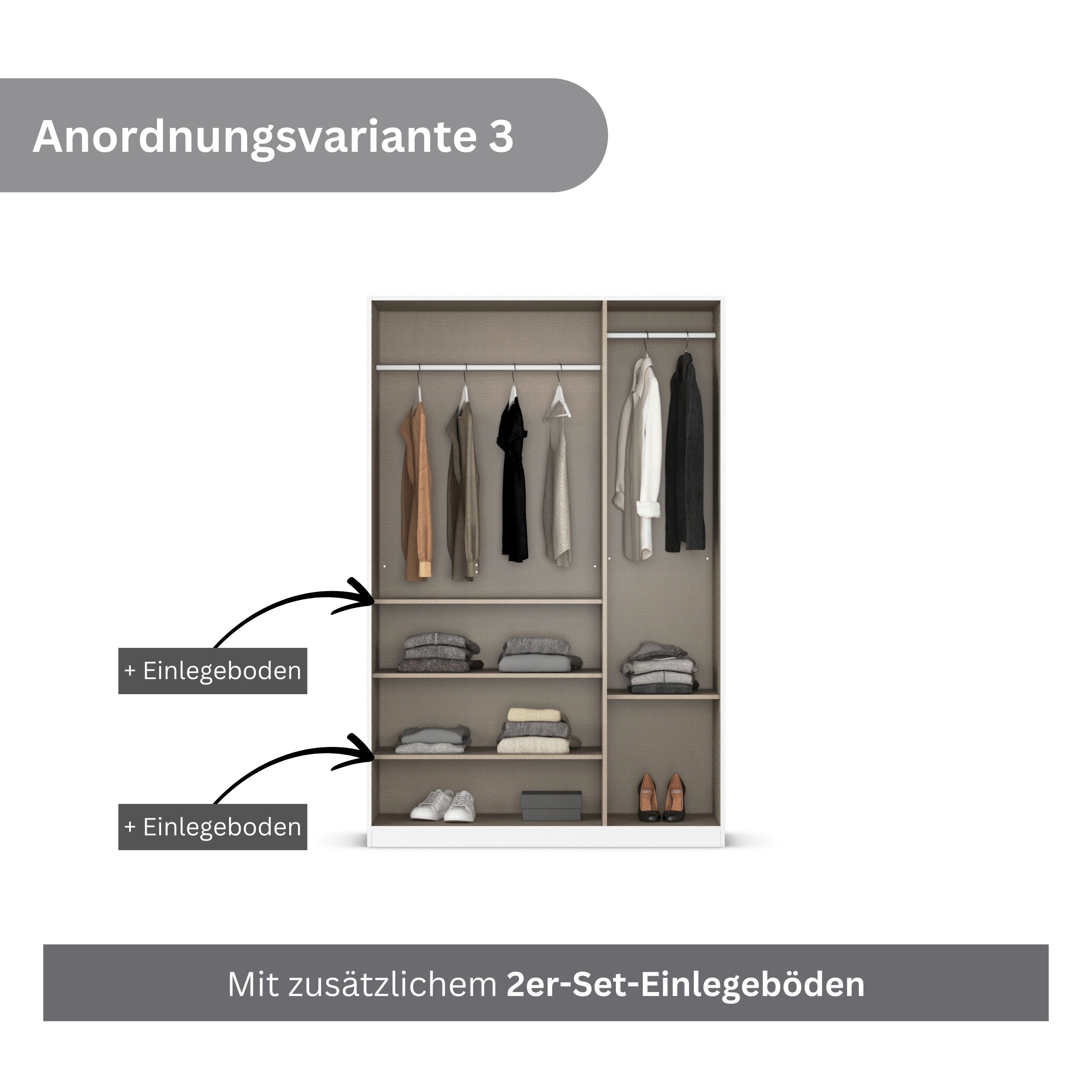 rauch Draaideurkast Kledingkast kast garderobe AGORDO met decor- of hoogglansfront doordachte binnenuitrusting, in 6 breedtes en 2 hoogtes made in germany