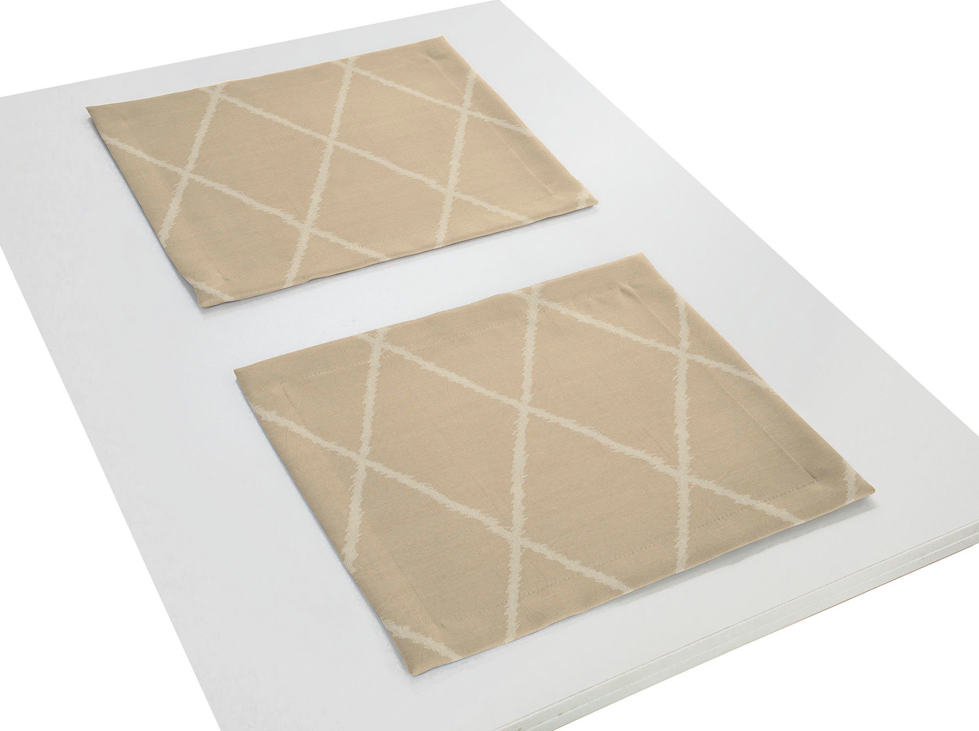Adam Set placemats Casket Valdelana Light GOTS organic, gecertificeerd door CERES 0242, Made in Germany (2 stuks)