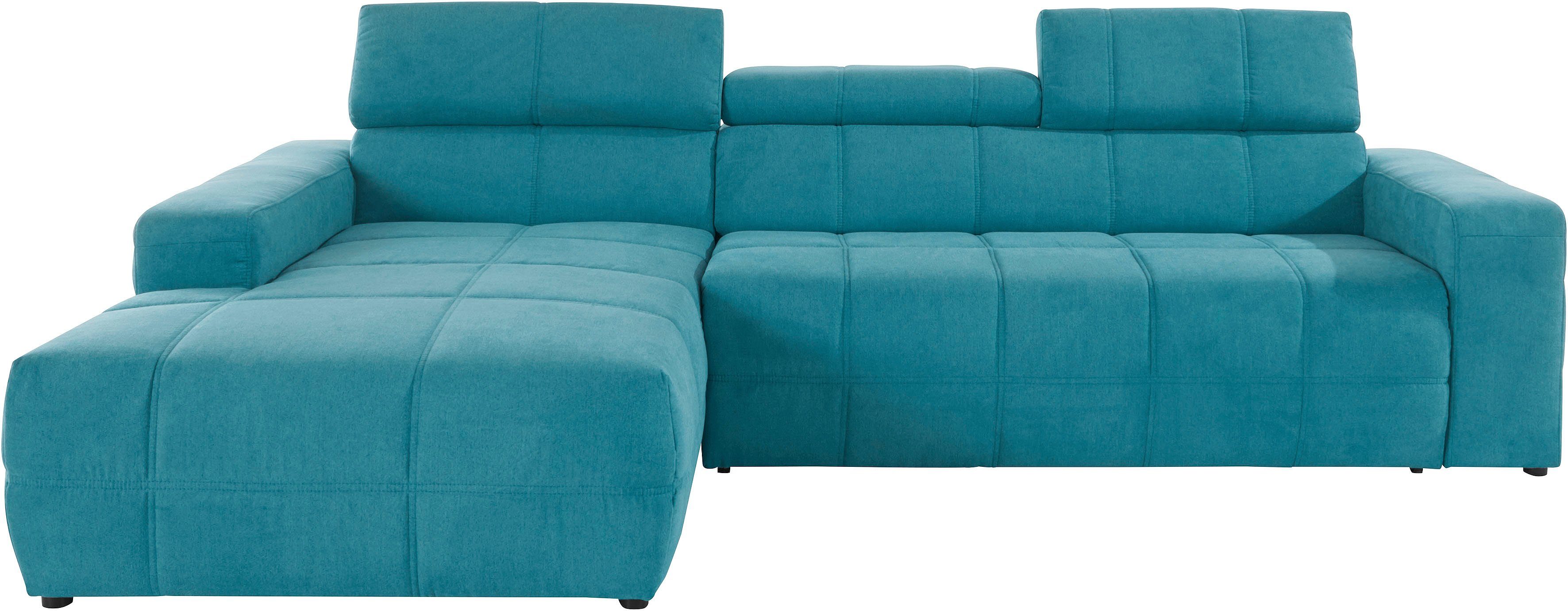 DOMO collection Hoekbank Brandon B/D/H: 289/177/80 cm, keuze met zitdiepteverstelling, L-vorm