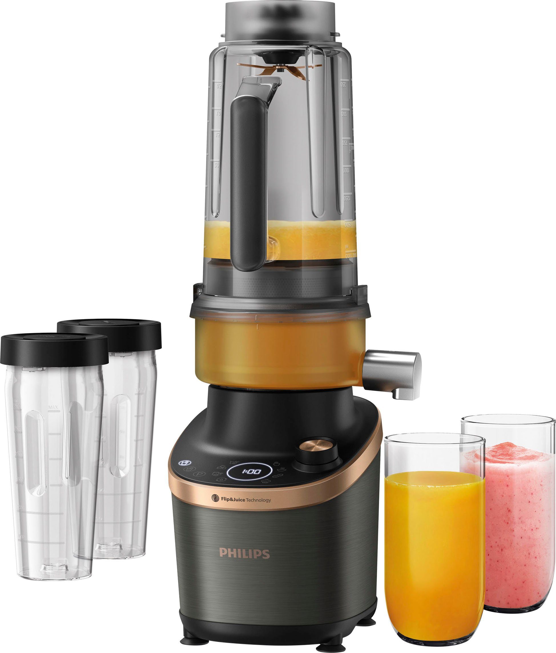 Philips Blender HR3770-10 met persfunctie en 2 drinkreservoirs