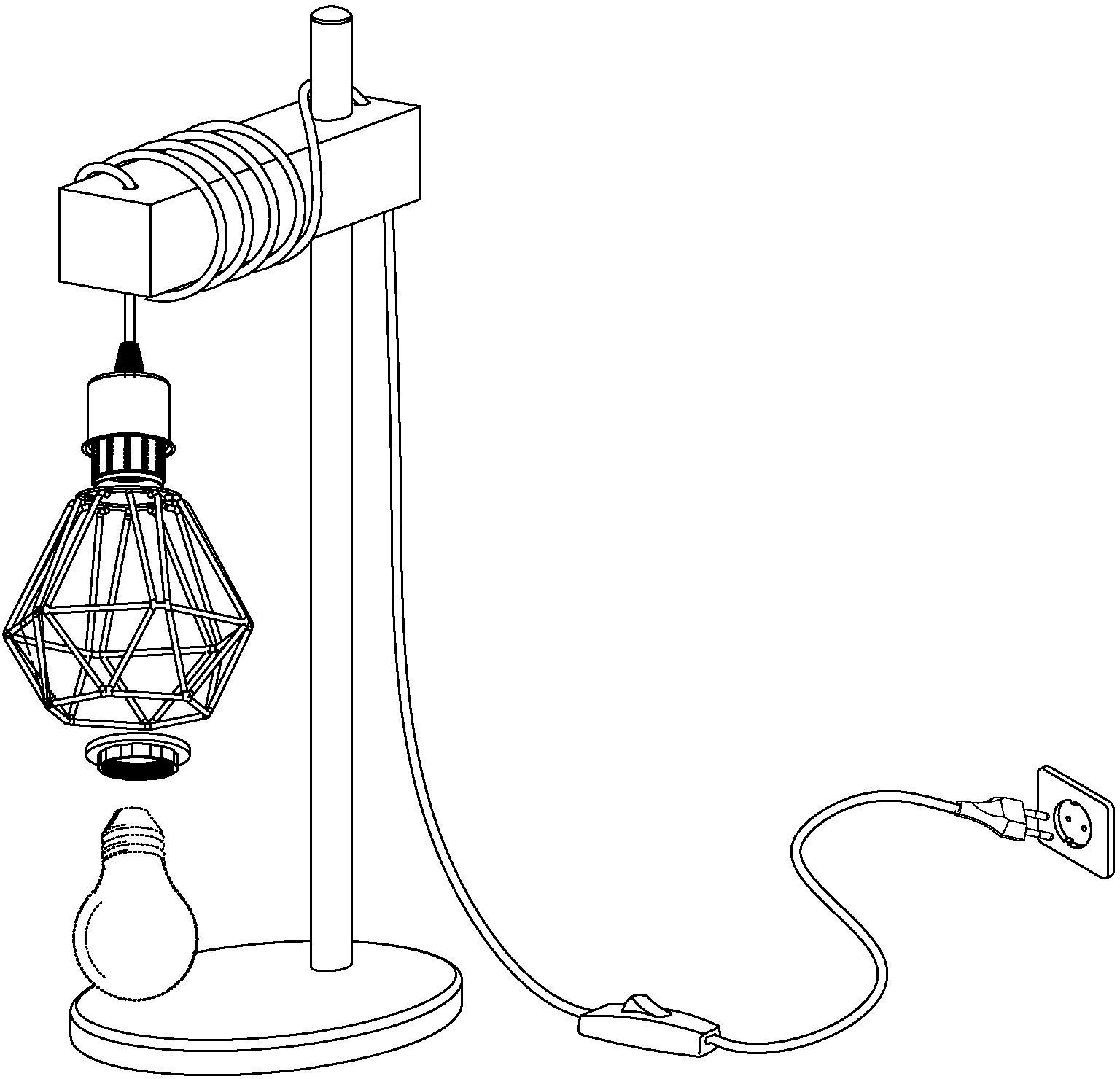 EGLO Tafellamp TOWNSHEND 5 Vintage tafellamp, retro lamp, bedlampje, fitting: E27