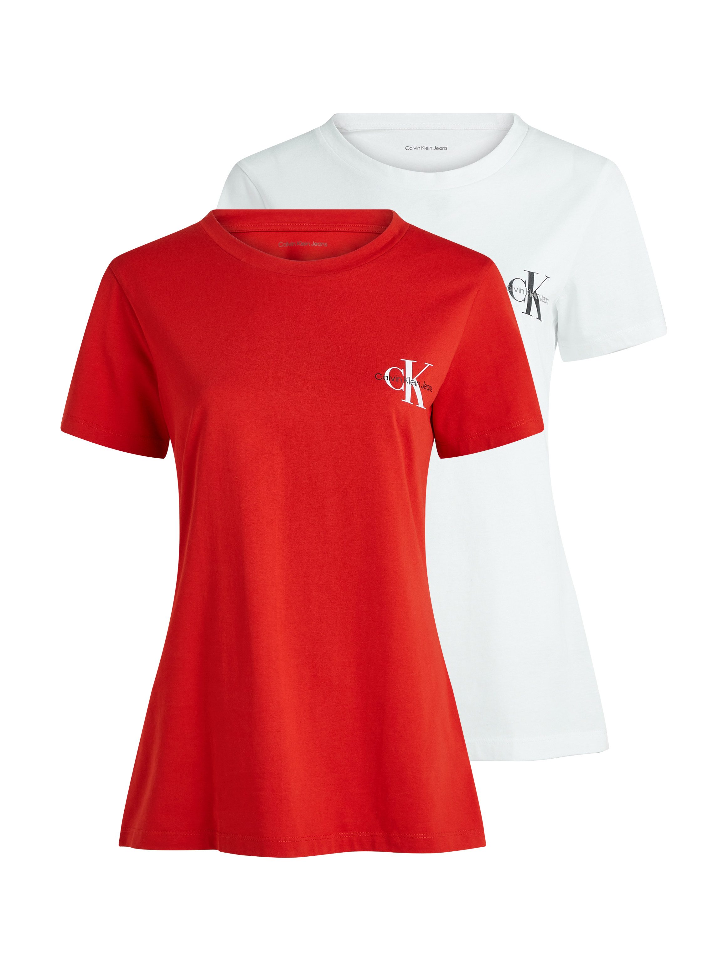 Calvin Klein Jeans Plus T-shirt PLUS 2-PACK MONOLOGO SLIM TEE (2-delig, Set van 2)