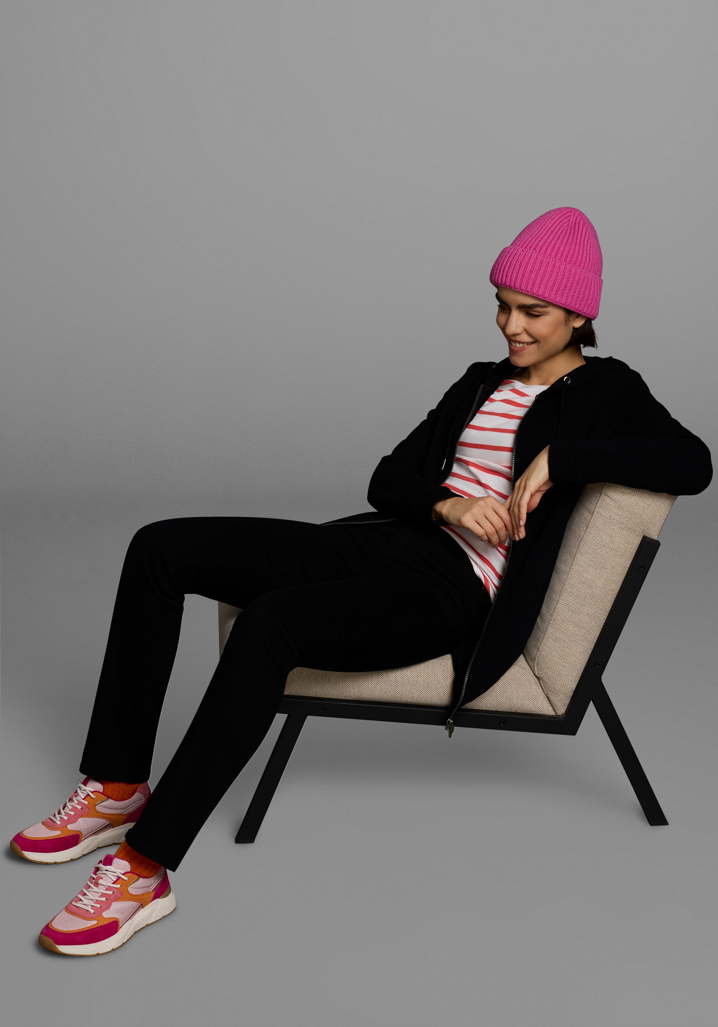 Flashlights Sweatvest in een lang model met een rits