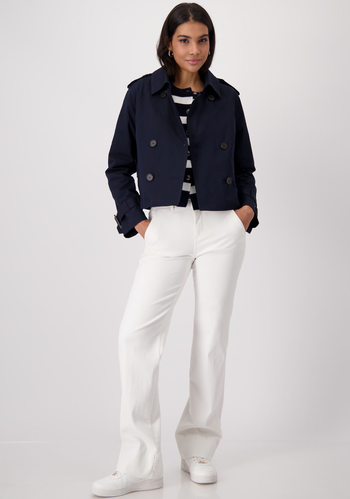 Monari Kort jack in trenchcoat-stijl