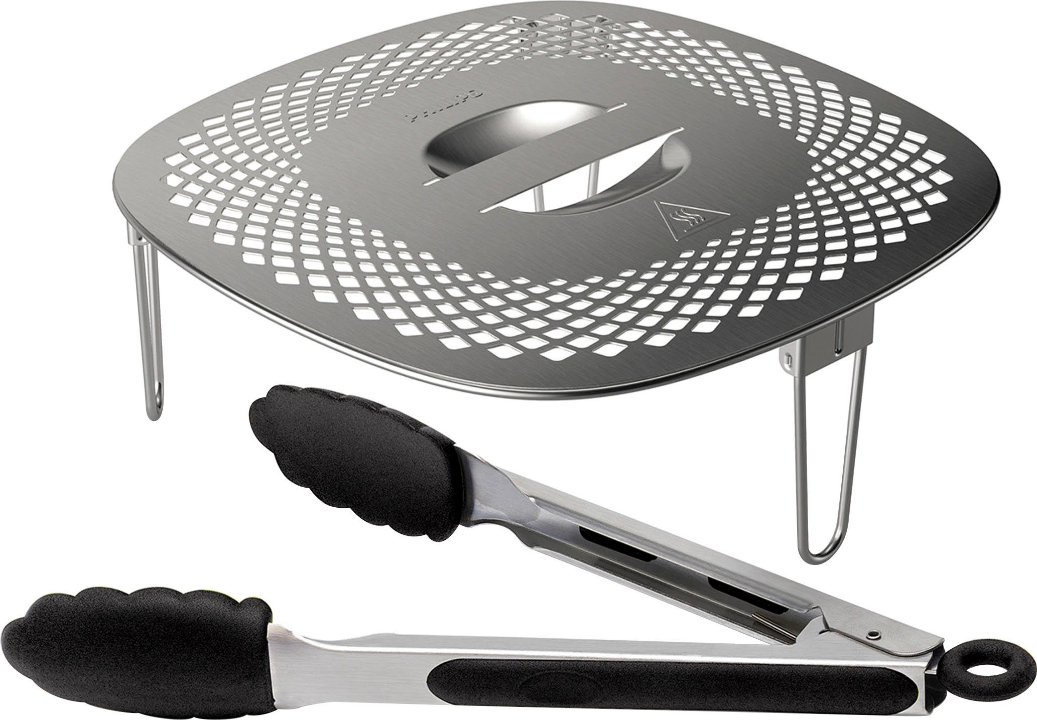 Philips Grillpan-inzet HD9954/01 Snack Profi-Kit Snackdeksel + tang voor Airfryer XXL HD96XX,...