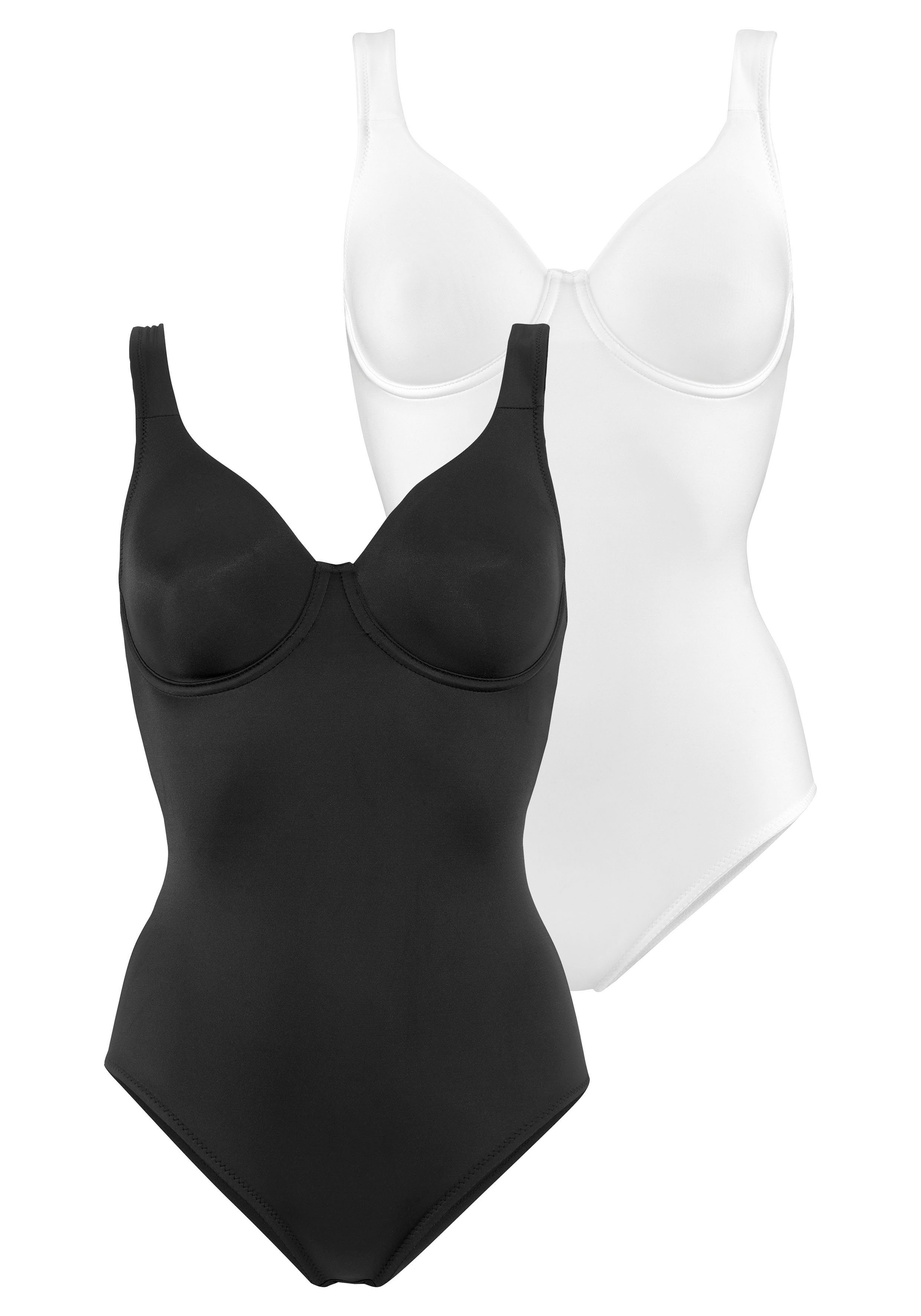 Nuance T-shirt-body met beugel, met figuurvormend effect, shapewear body, shaping body (Set van 2)