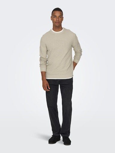 ONLY & SONS Trui met ronde hals ONSKALLE REG 12 STRUC CREW KNIT NOOS