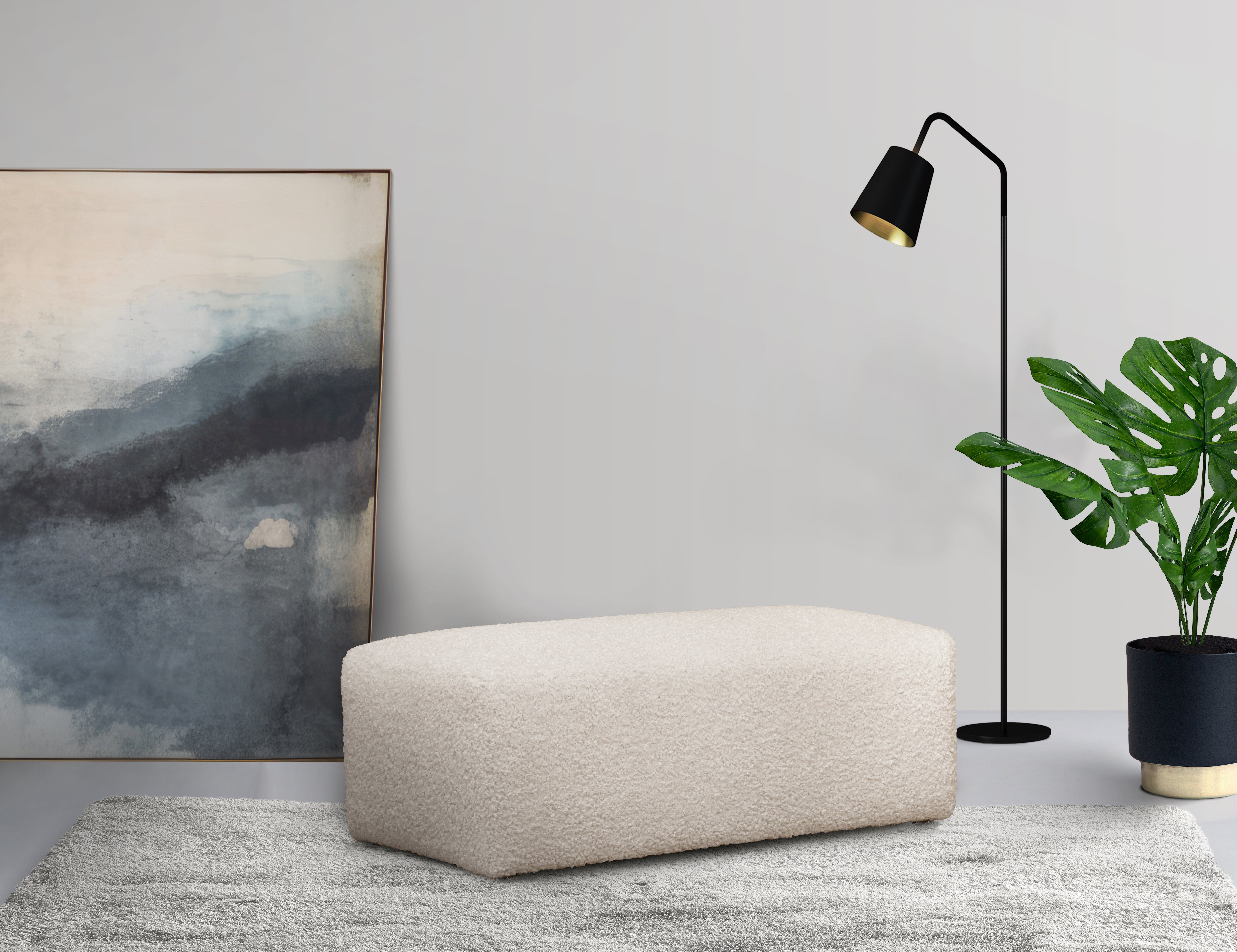 LeGer Home by Lena Gercke Hocker YANI zitpoef met golfondersteuning, afmetingen B/D/H: 126/65/46 cm
