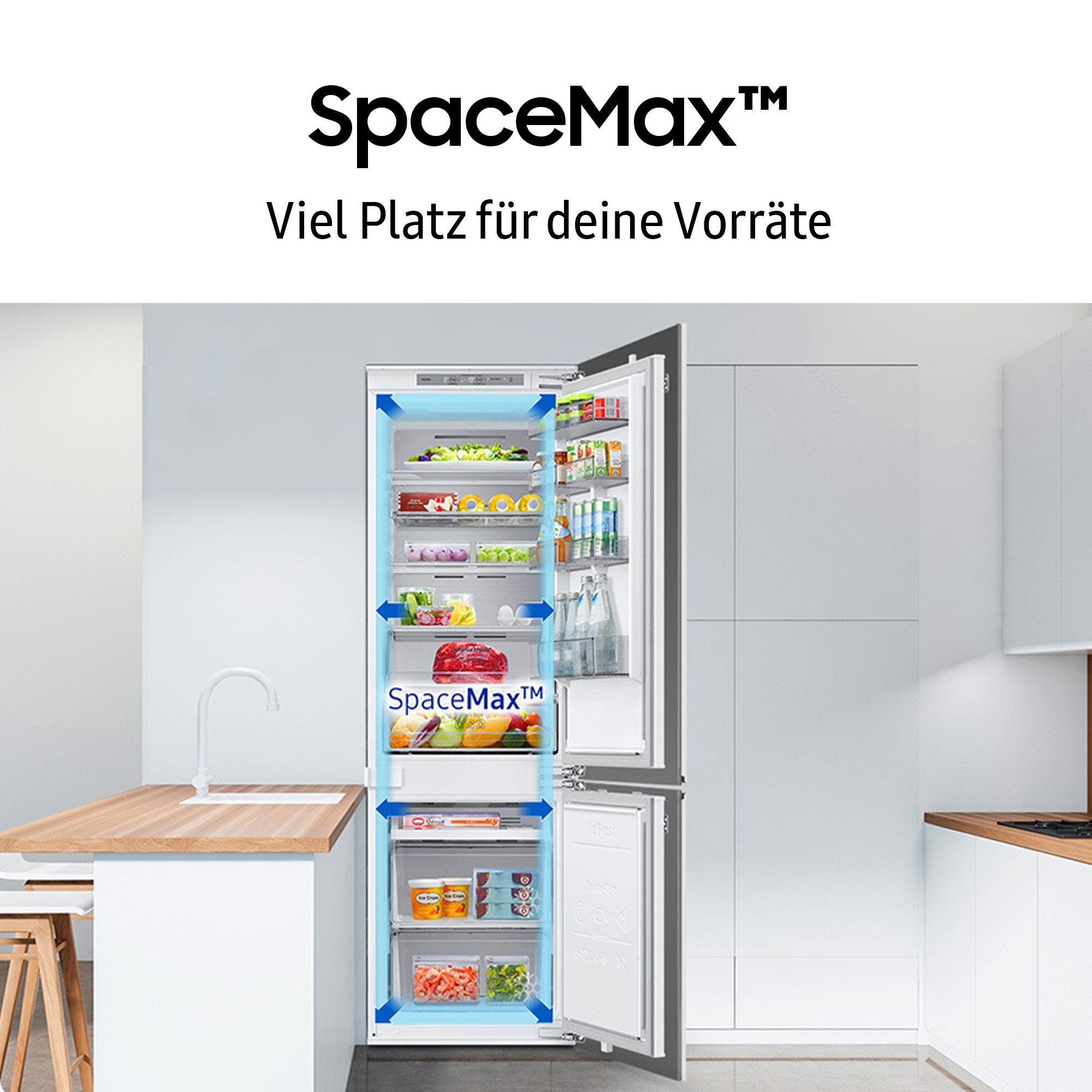 Samsung Inbouw koel-vriescombinatie BRB80F30ADFO, 193,5 cm x 54 cm, All‑Around Cooling ‑ Gelijkmatige koeling