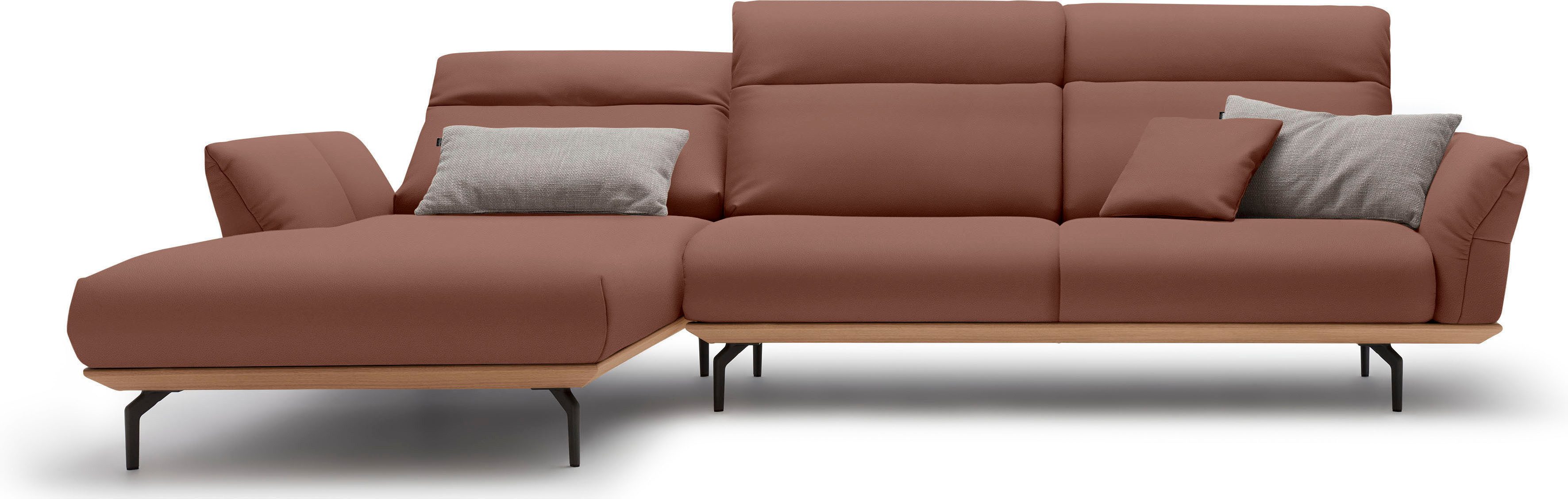 Creation BY ROLF BENZ Hoekbank Hs.460 Sokkel in eiken, onderstel in umbra grijs, breedte 318 cm