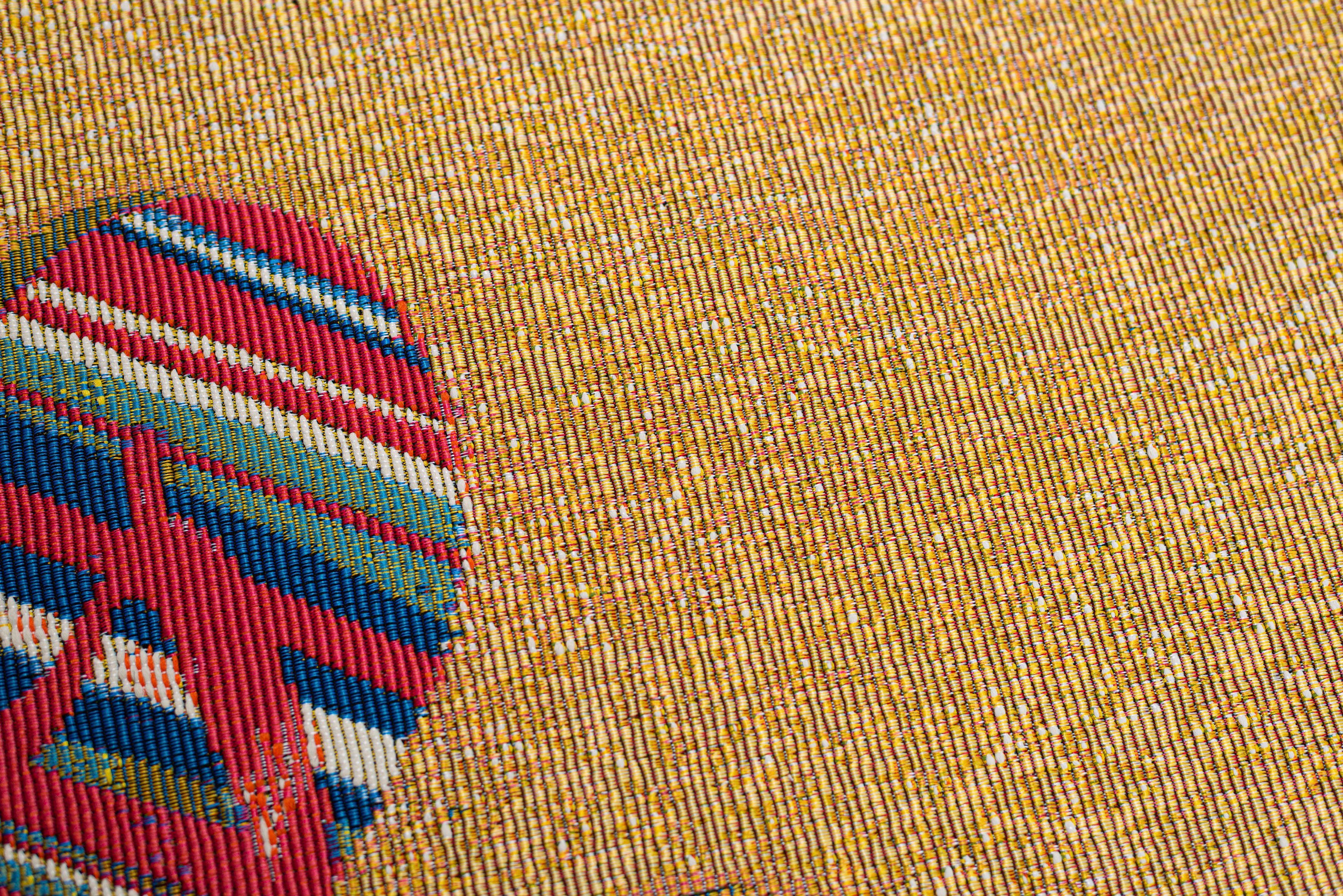 Sansibar Vloerkleed Rantum Beach SA-017 Vlakweefsel, modern ontwerp, motief badslippers, geschikt voor buiten