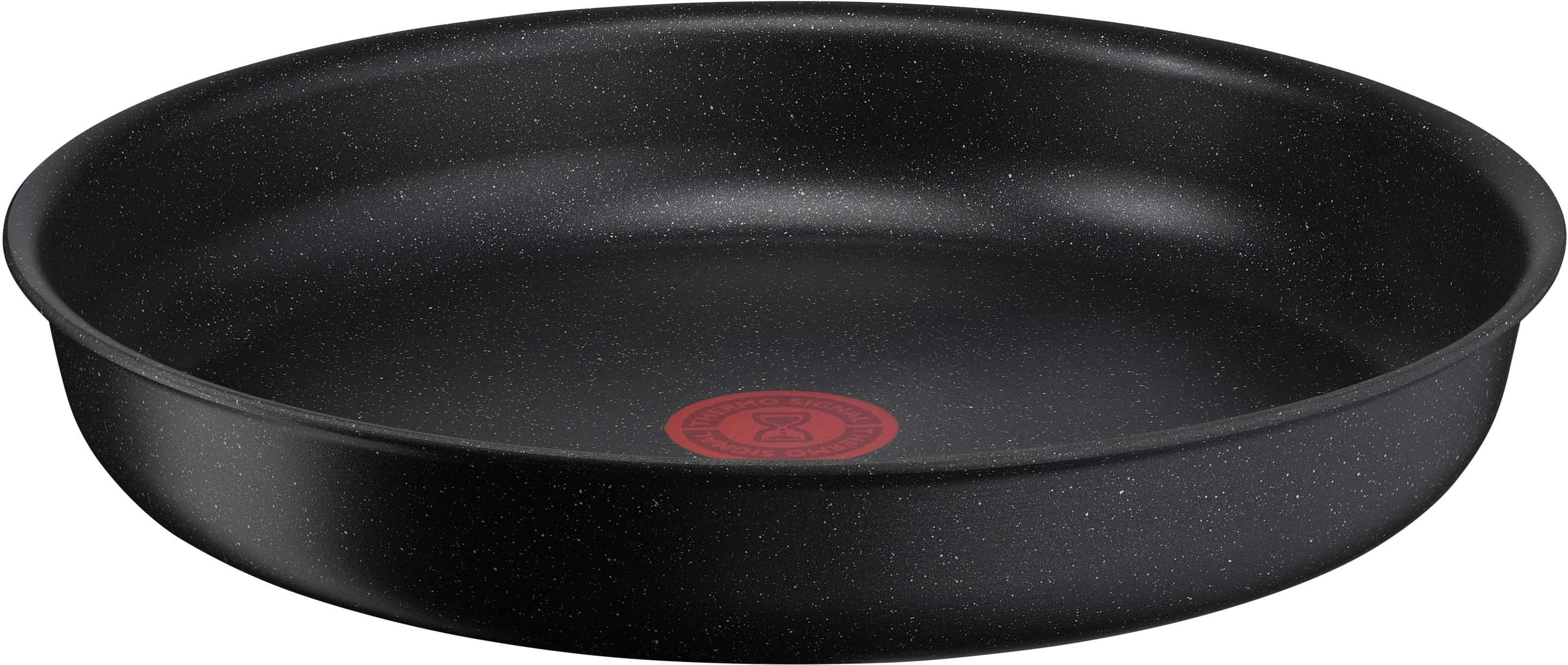 Tefal Pannenset Ingenio Black Stone Anti-aanbak, afneembare handgreep, thermo-signaal, voor alle kookplaten, inductie (set, 3-delig)