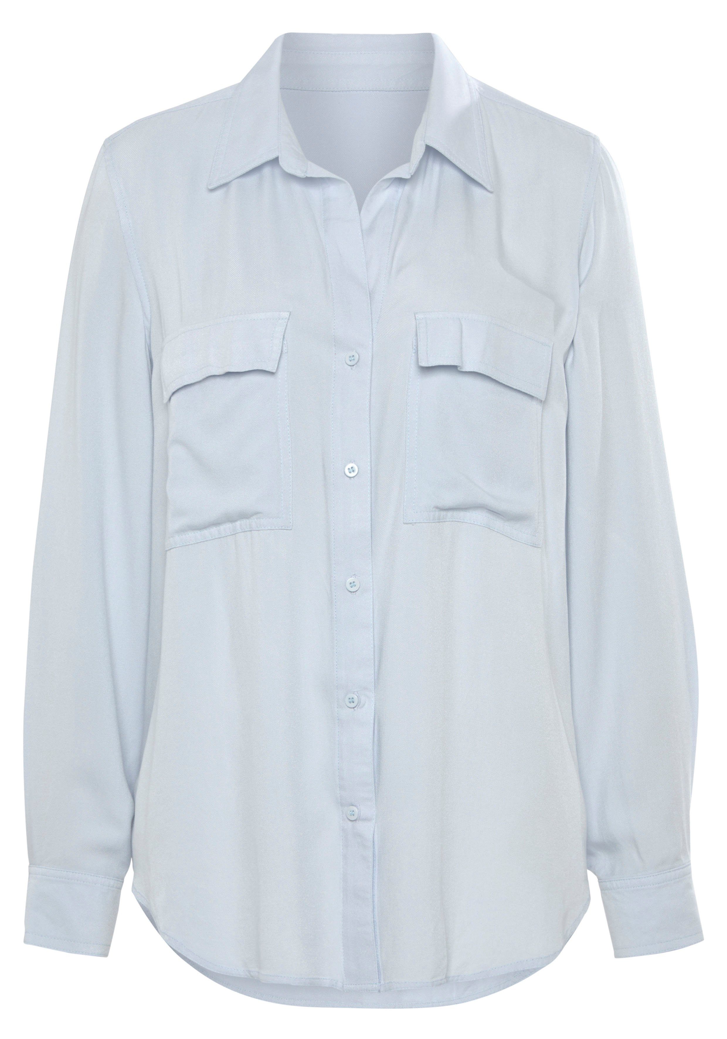 Vivance Overhemdblouse van zachte lyocellkwaliteit, luchtige damesblouse, casual-chic