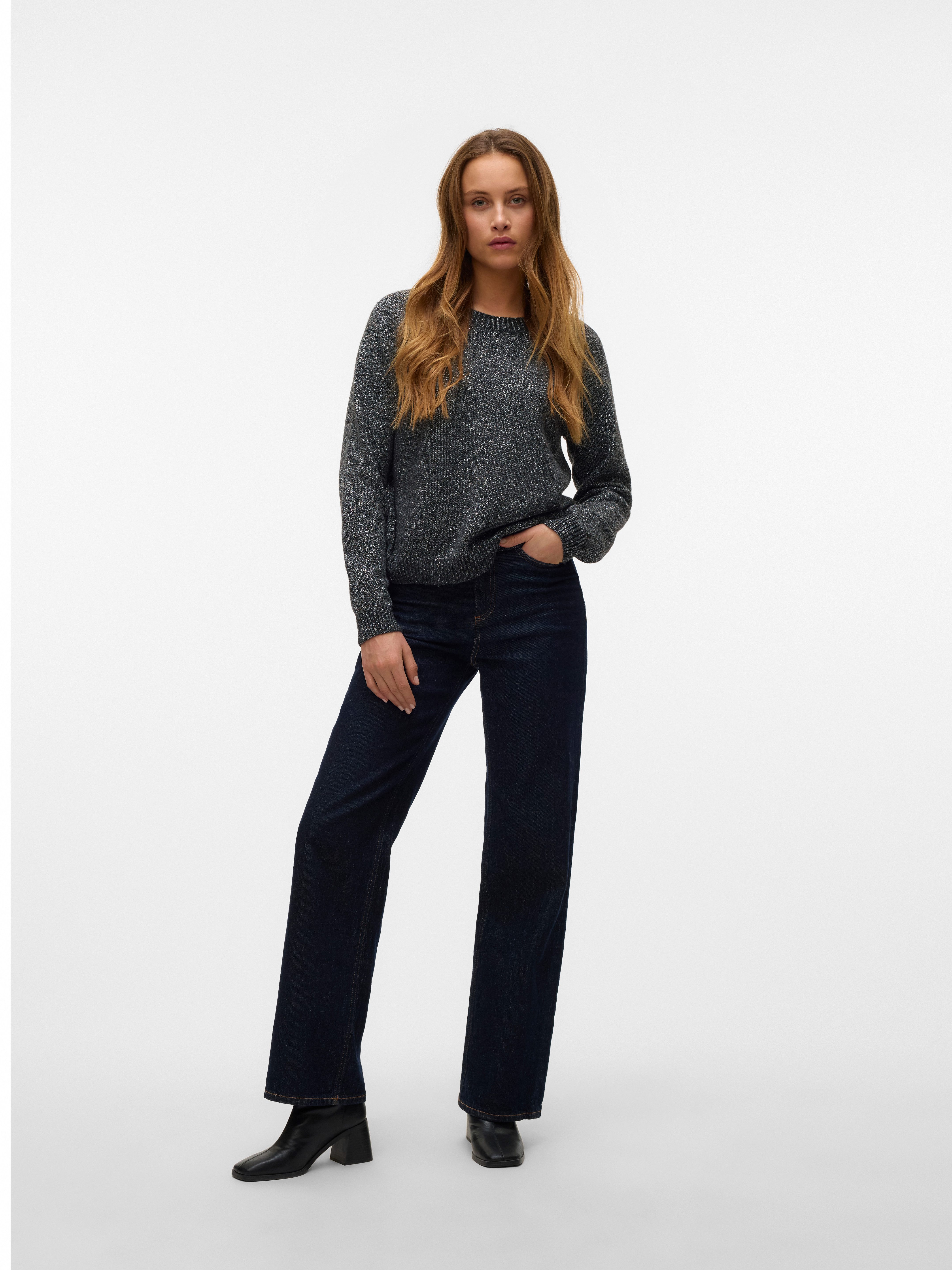Vero Moda Trui met ronde hals VMDOFFYSHINE LS O-NECK BLOUSE REP NOOS