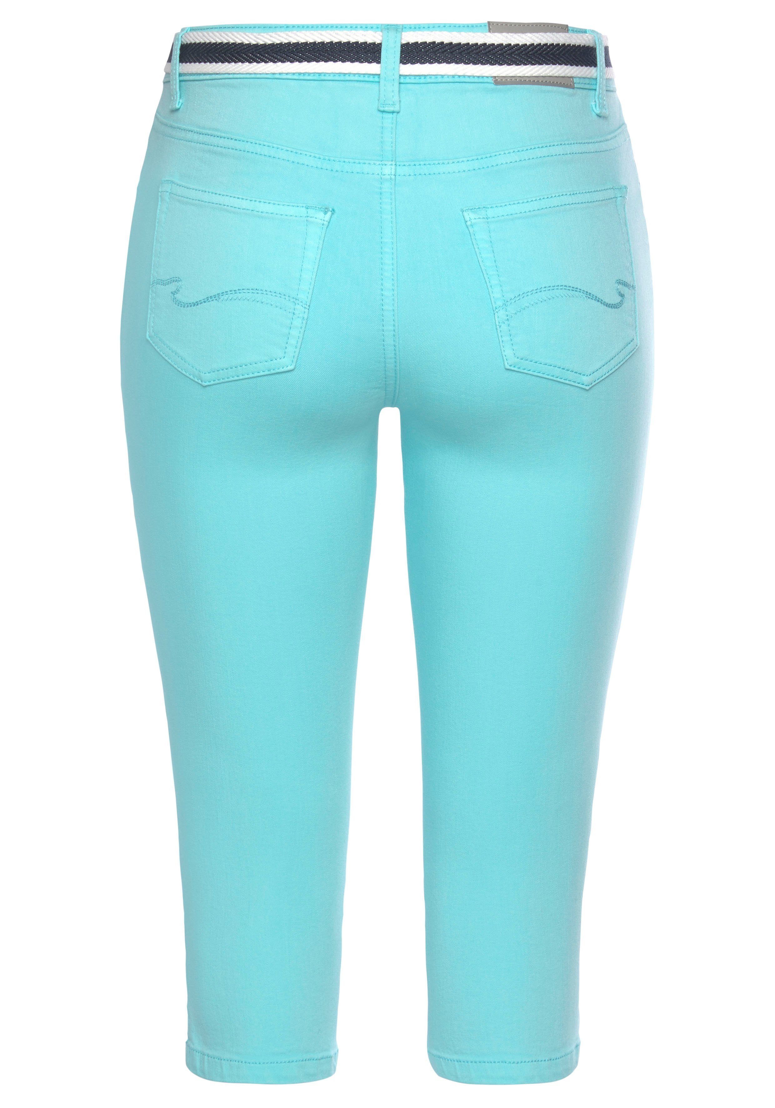KangaROOS Capri jeans Capri-jeans met riem Skinny fit, met split, normale taille (set, Met een afneembare riem)