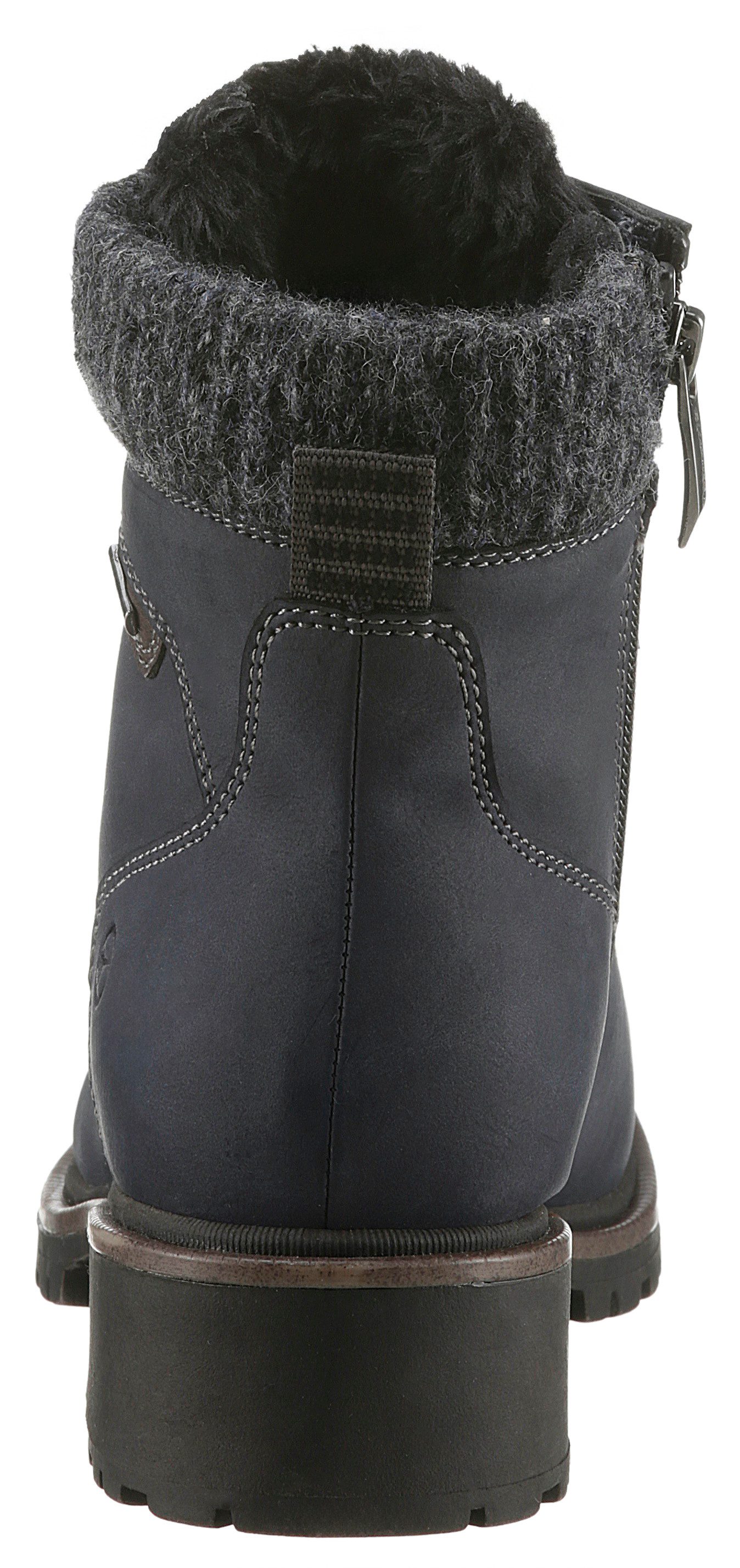 Tamaris Winterlaarzen blokhak, veterschoenen, winter enkellaars met duo tex-uitrusting