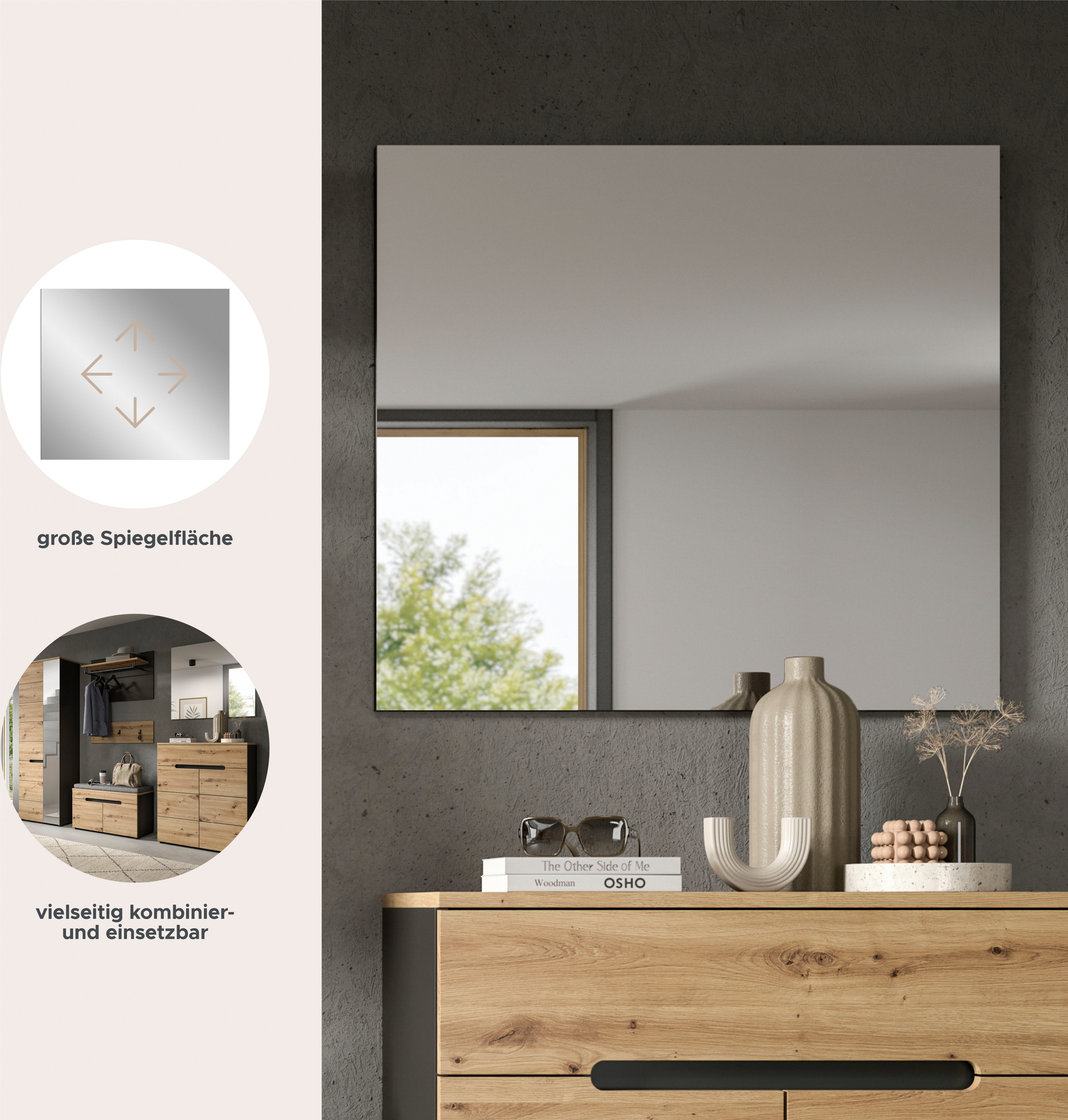 INOSIGN Spiegel Rehat, Breedte 80cm Garderobespiegel, gangspiegel, hall spiegel, wandspiegel