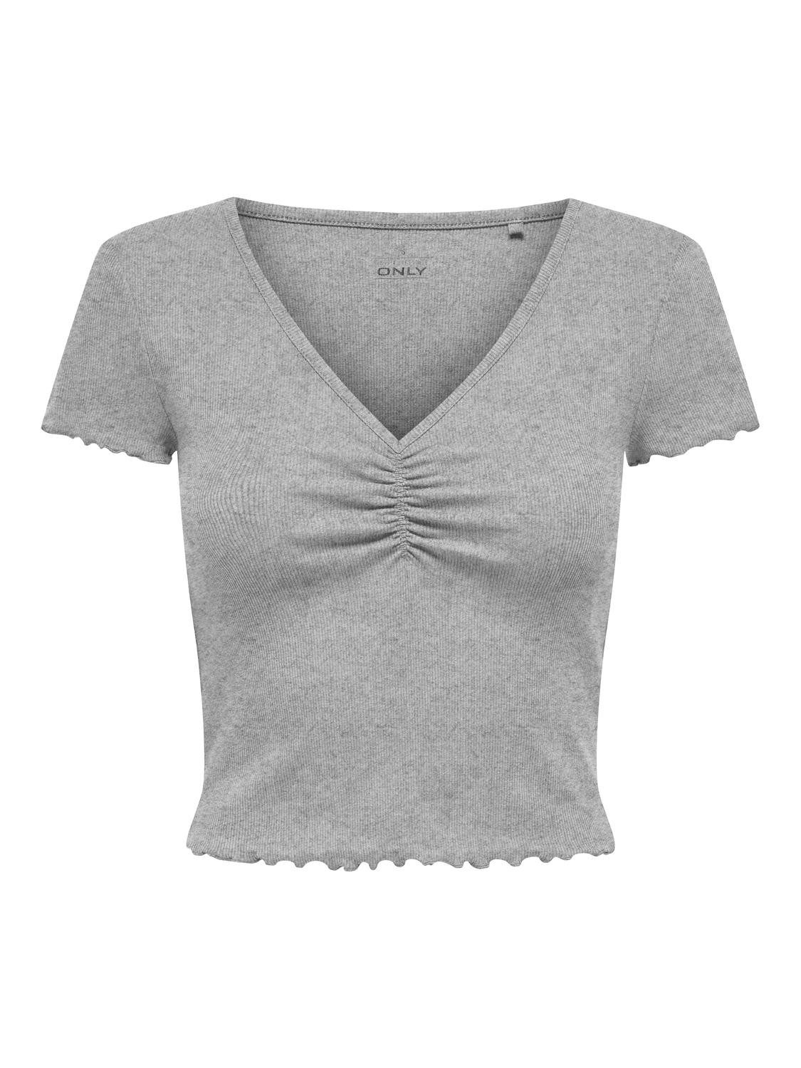 Only Shirt met korte mouwen ONLBETTY S/S V-NECK TOP CC JRS