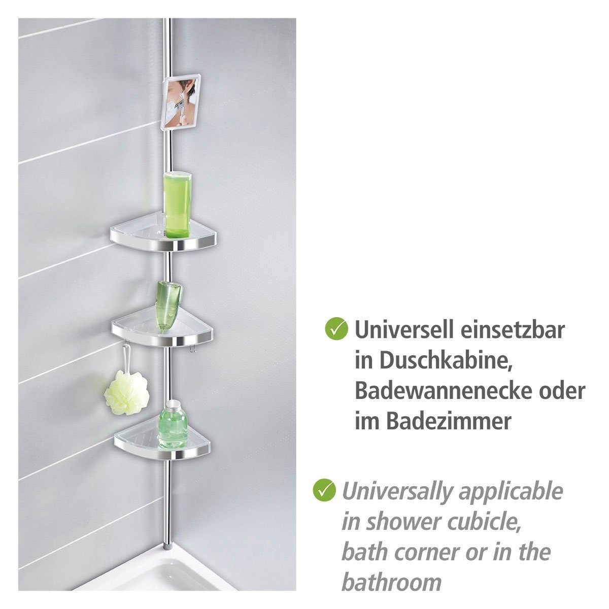 WENKO Telescooprek Premium 3 plateaus, 1 spiegel