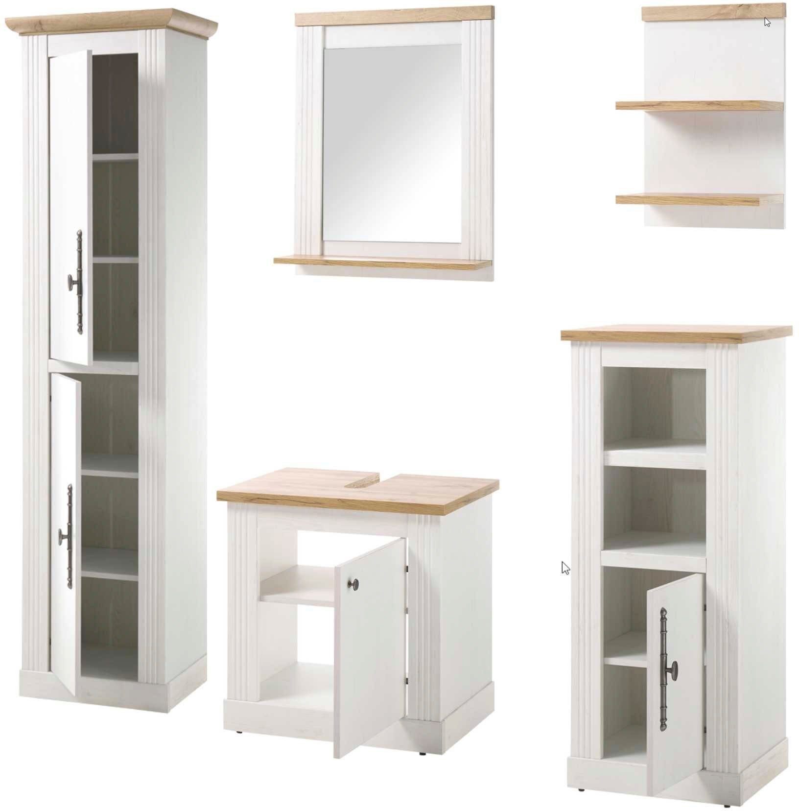 Home affaire Badkamerserie WESTMINSTER, Bad im Landhausstil, 5-teiliges Badezimmer in romantische rustieke stijl, exclusief by otto (5-delig)