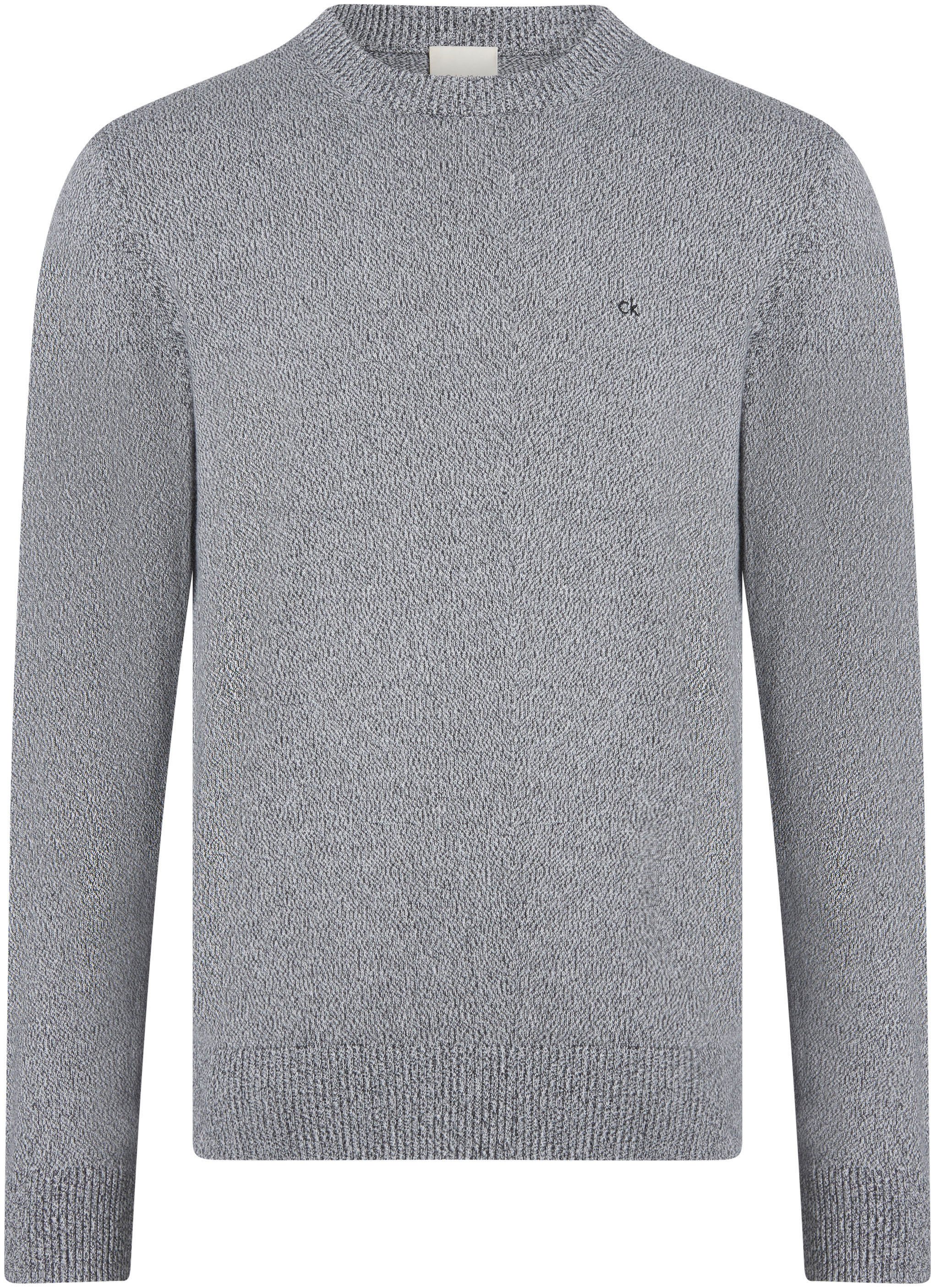 Calvin Klein Trui met ronde hals MOULINE CN SWEATER met geborduurd logo