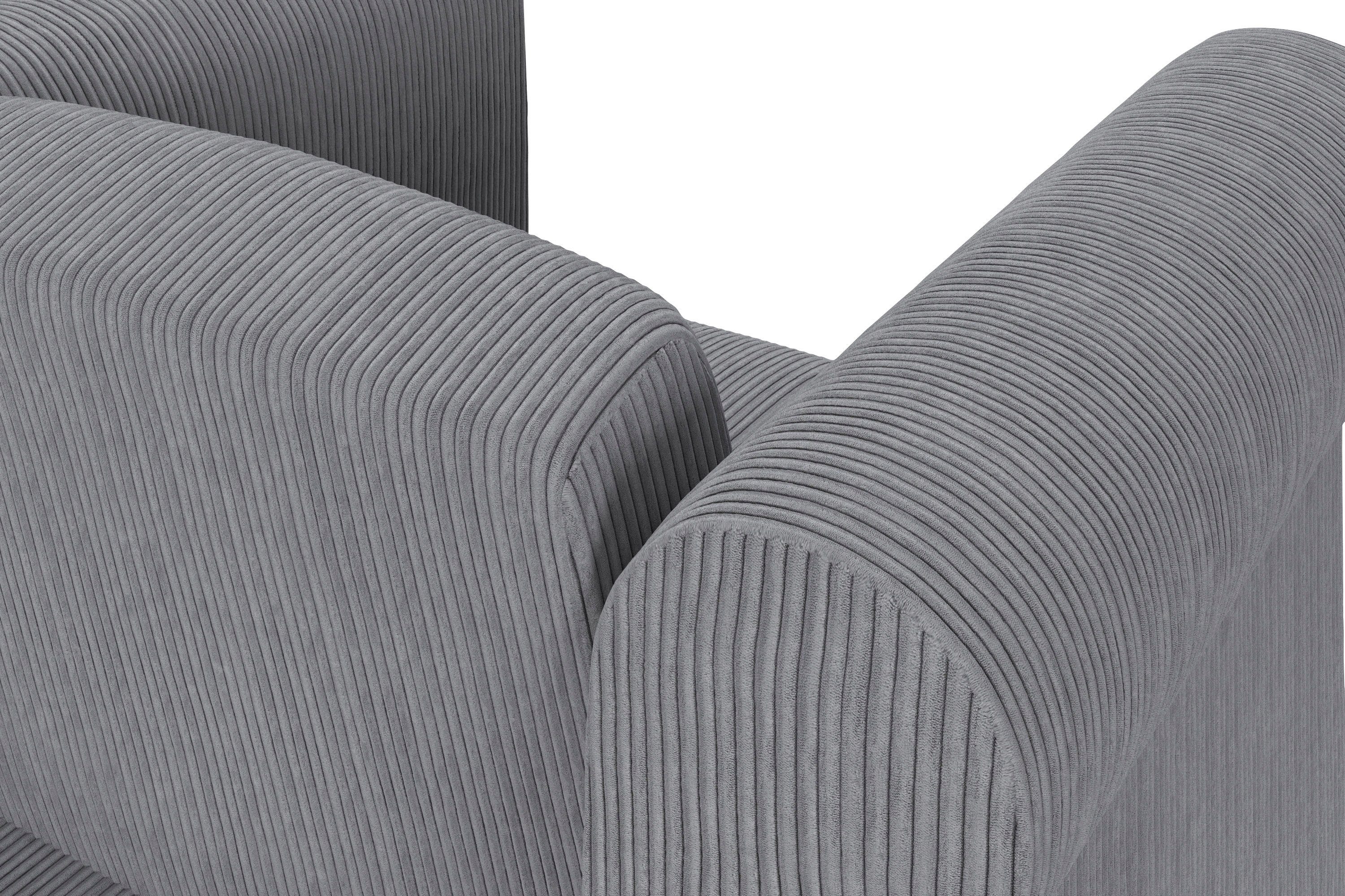 Dorel Home Chesterfield-fauteuil Felix II in breed ribfluweel met rugleuning 3-voudig verstelbaar, benen massief hout, zithoogte 46 cm