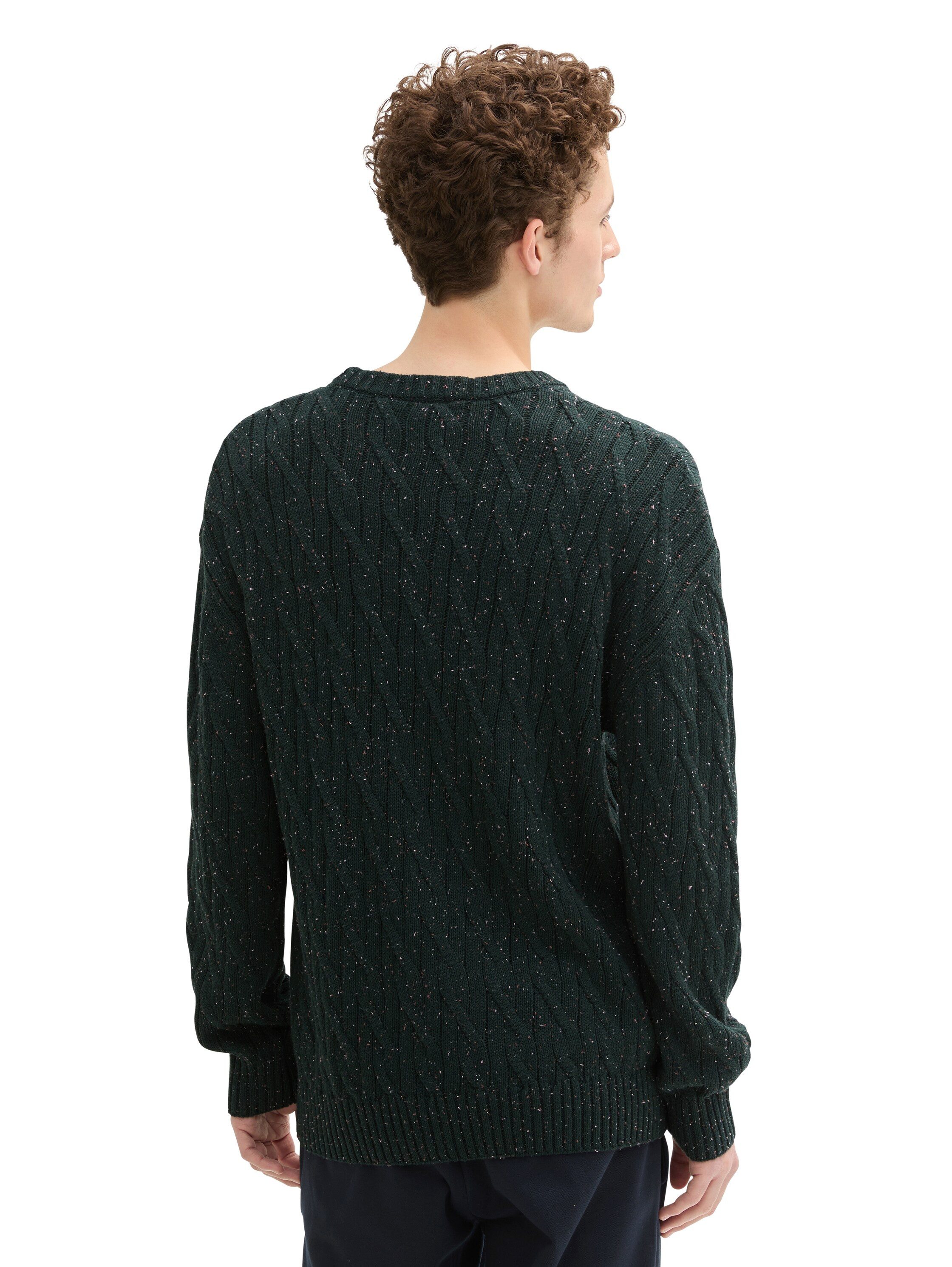 Tom Tailor Denim Trui met ronde hals met grove breistructuur