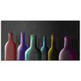 artland print op glas veelkleurige glazen flessen (1 stuk) multicolor