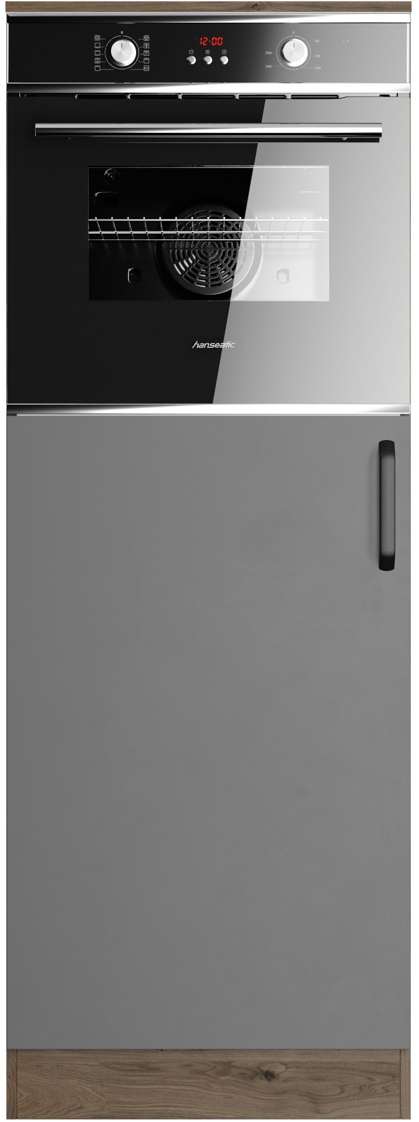 wiho Küchen Oven-/koelkastombouw Elba Afmetingen (B/H): 60/165 cm ombouwkasten grijs