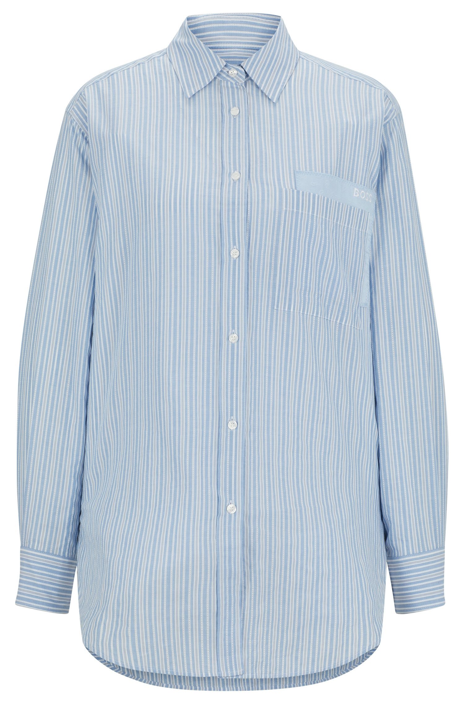 Boss Orange Klassieke blouse met logoborduursel op de borstzak