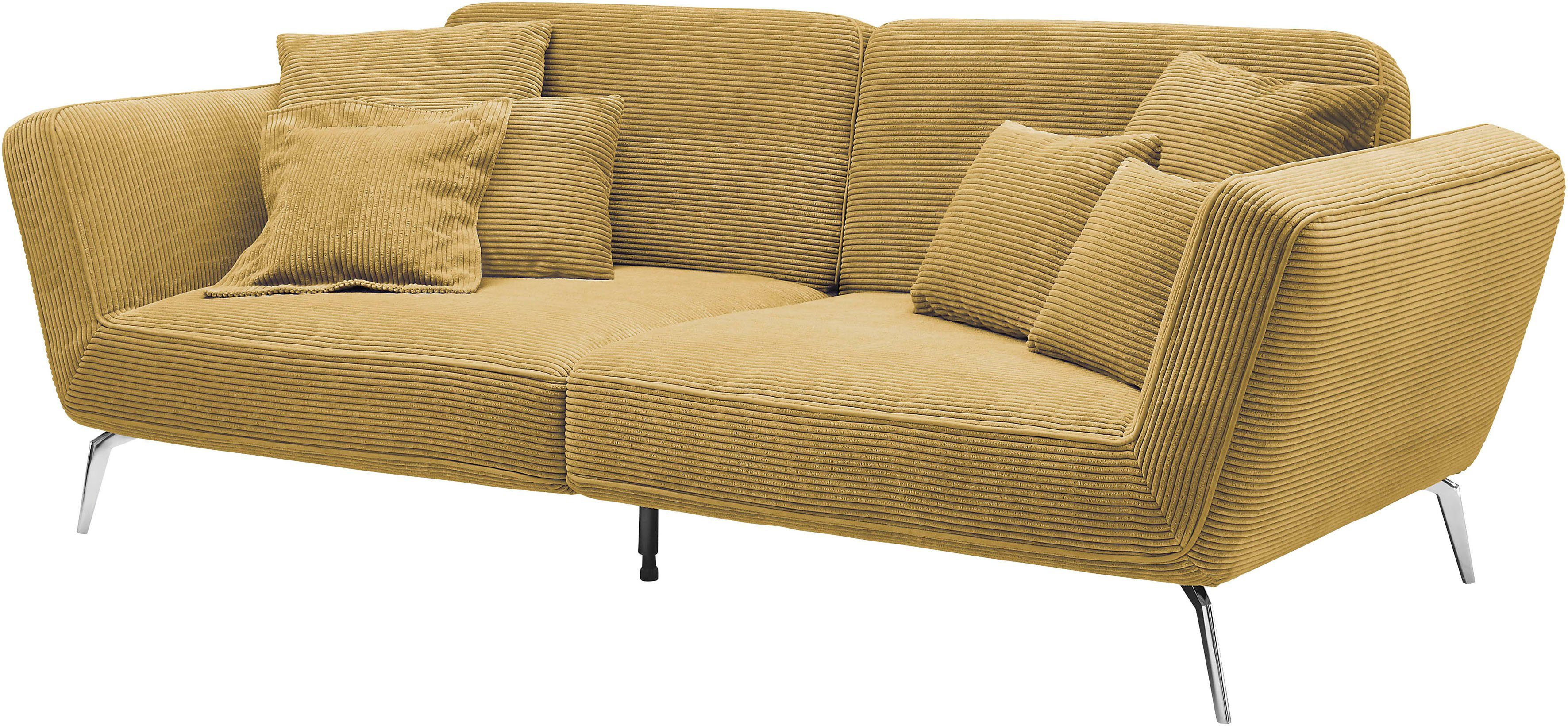 set one by Musterring Megabank SO 4500 Voeten chroomkleurig, optioneel met hoofdsteun, breedte 260cm, in cord