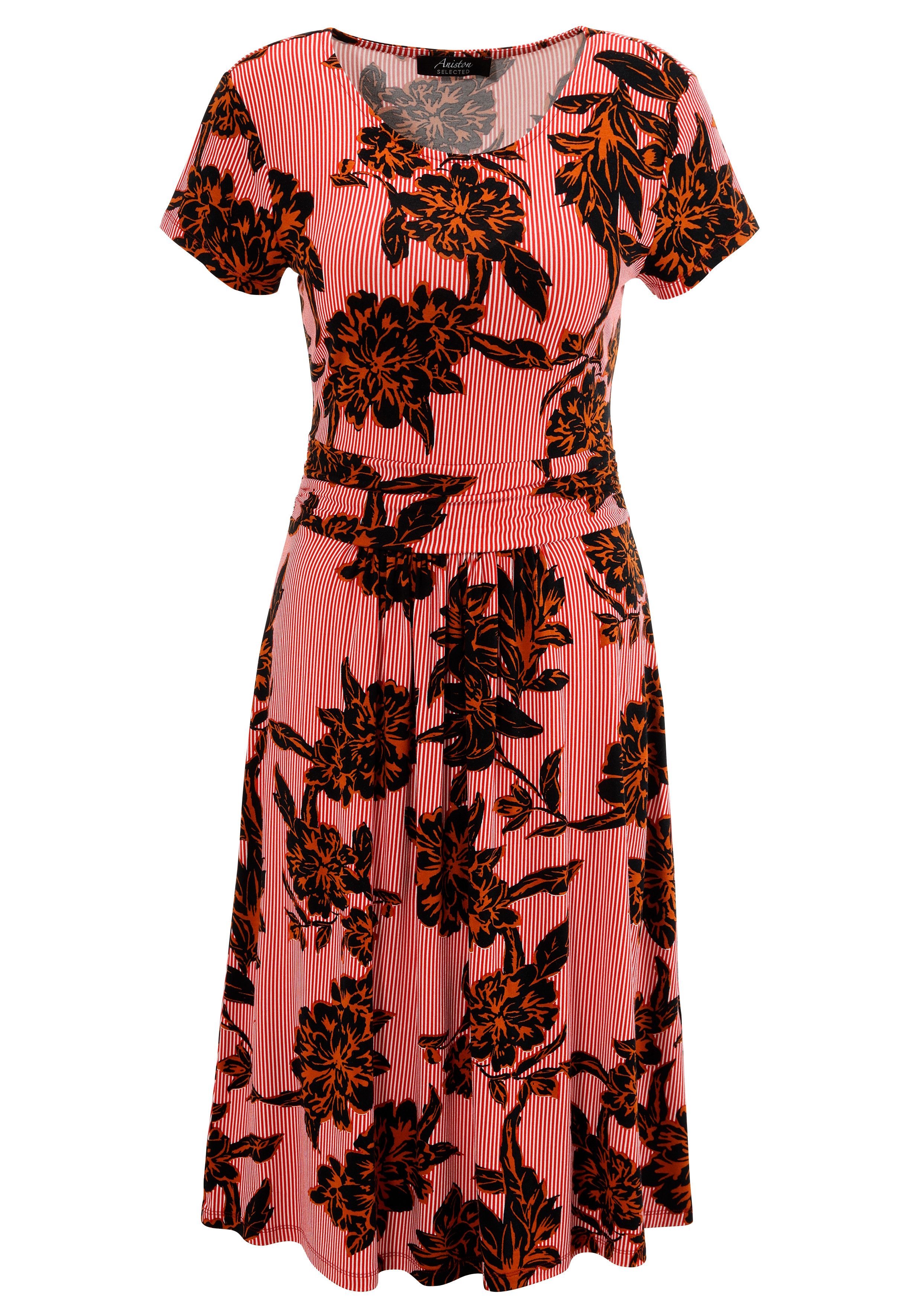 Aniston SELECTED Zomerjurk met abstracte bloemen- en bladerenpatroon - nieuwe collectie