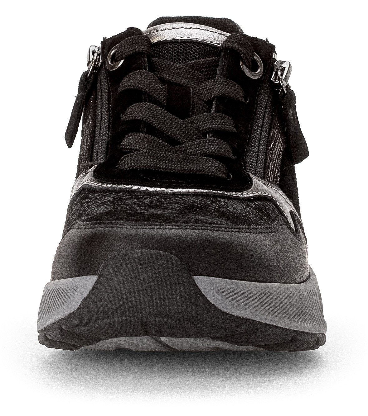 Gabor Rollingsoft Sneakers met sleehak , sleehak, vrijetijdsschoen, lage schoen, veterschoen, contrastafwerkingen