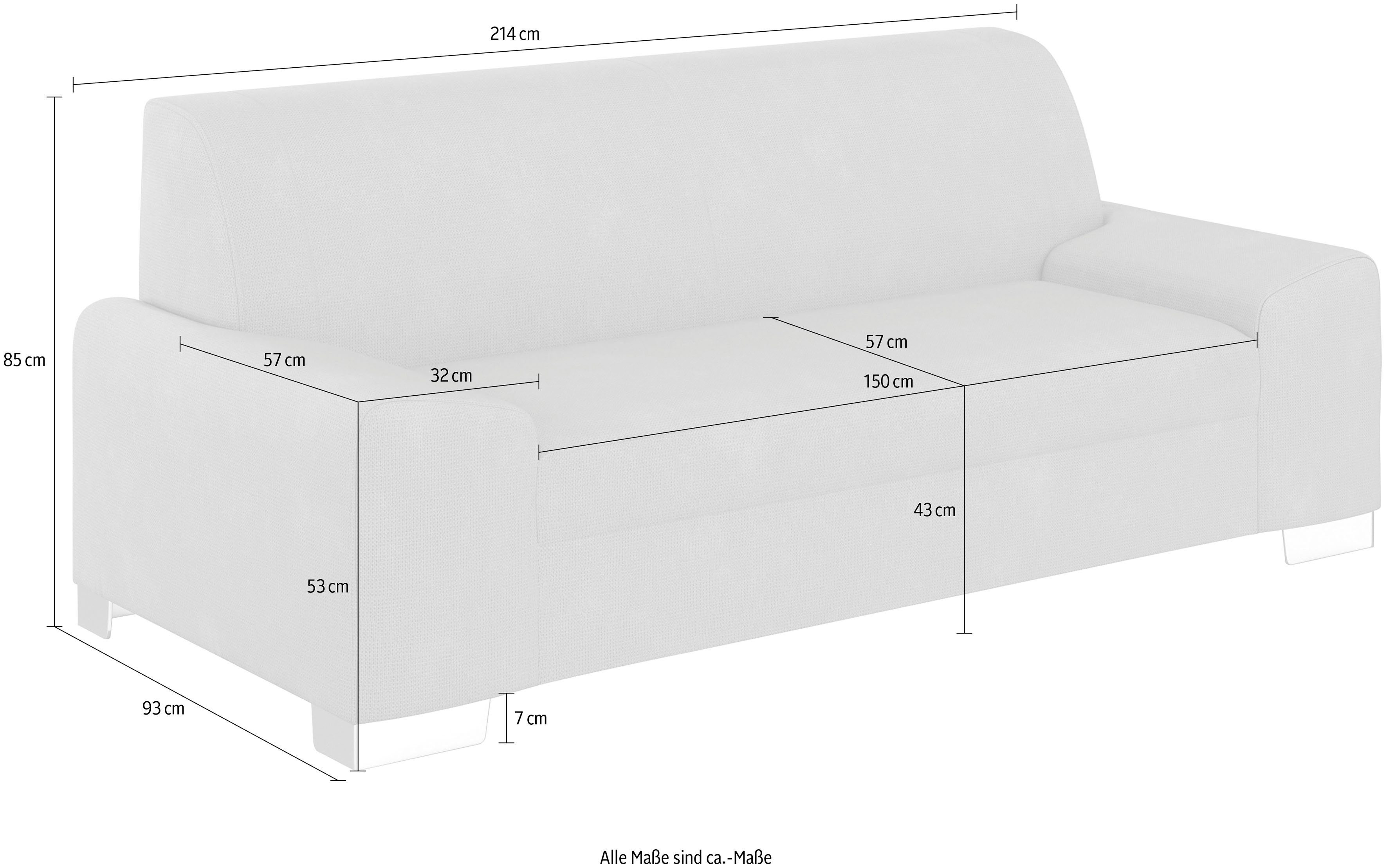 DOMO collection 2-zitsbank Anzio Optioneel met veerkern
