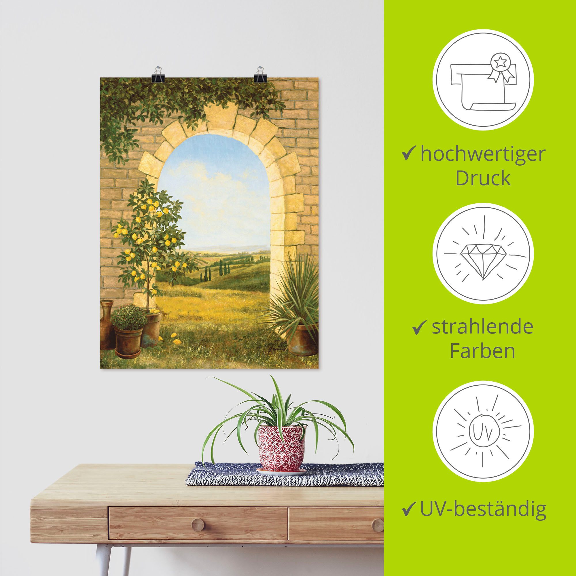 Artland Artprint Citroenboompje voor de boog II als artprint van aluminium, artprint voor buiten, artprint op linnen, poster in verschillende maten. maten