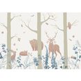 komar fotobehang vliestapete forest animals 400 x 280 cm blauw