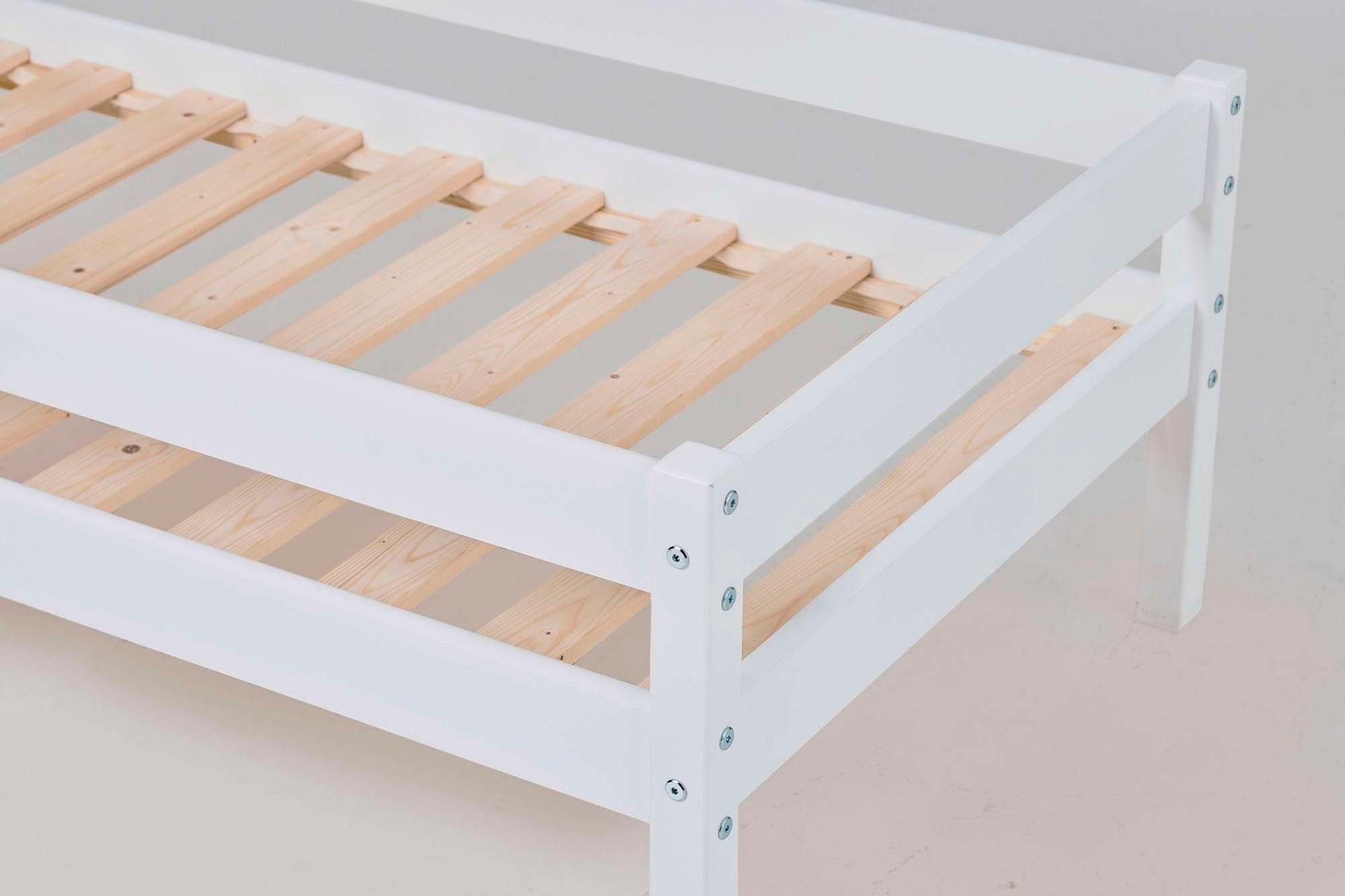 Lüttenhütt Kinderbed ECO One Kinderbed met valbeveiliging en ladder, keuze uit 3 kleuren en matrassen