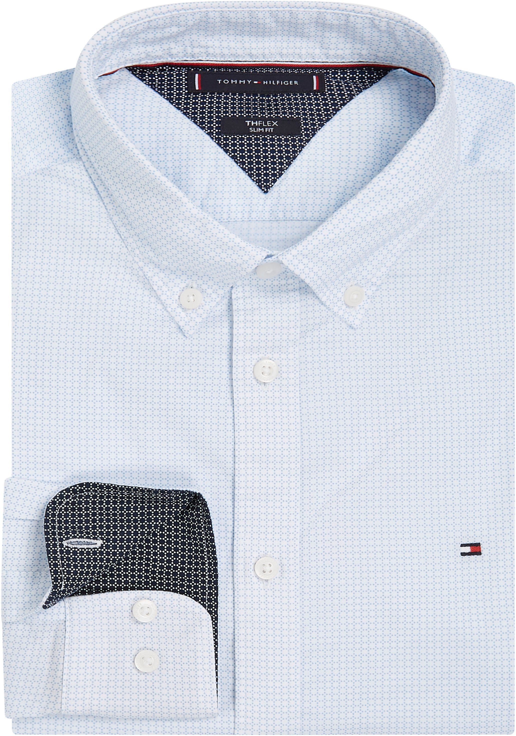 Tommy Hilfiger Businessoverhemd FLEX MICRO FOULARD SF SHIRT Met minimal-print, button-down-kraag