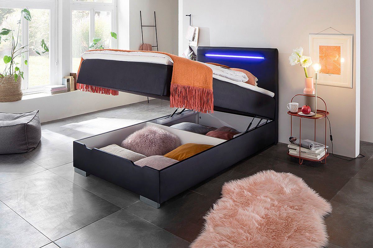 meise.möbel Boxspring Las Vegas 2 inclusief ledverlichting in het hoofdbord, met bedkist en topmatras
