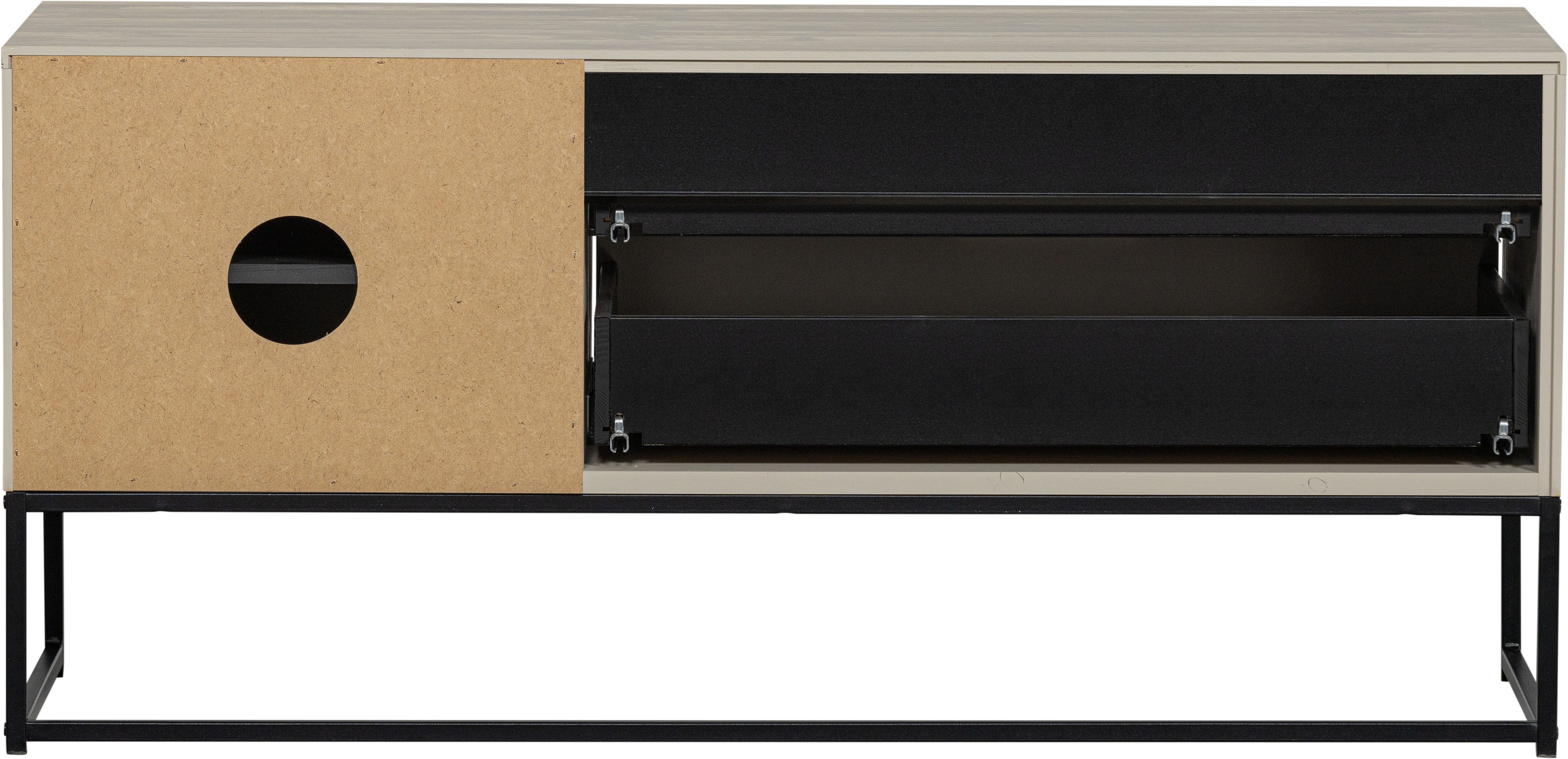 WOOOD Tv-meubel Silas TV-Lowboard Commode, 2 lades en 1 deur, veel opbergruimte, breedte 120 of 180 cm