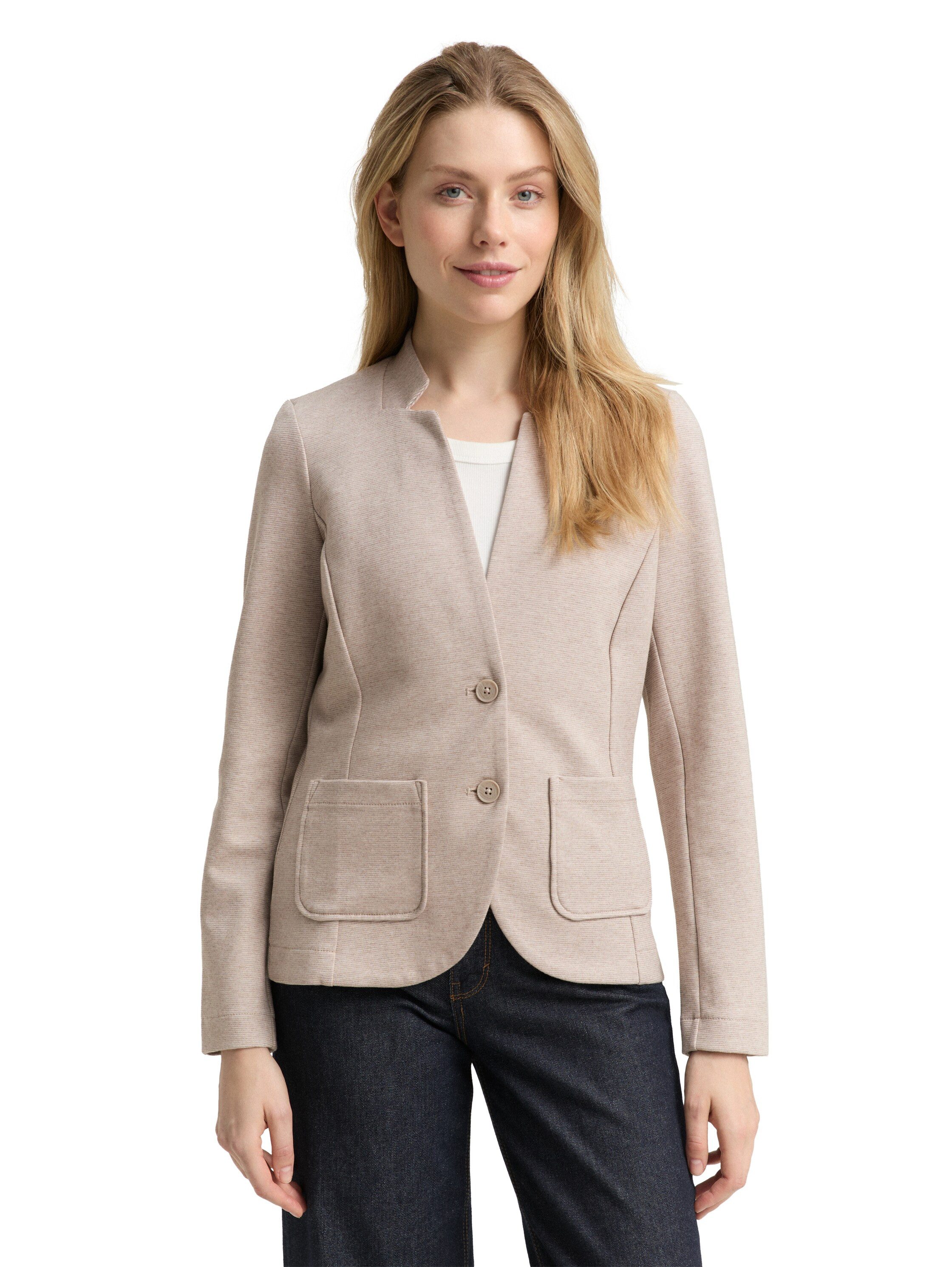 Tom Tailor Sweatblazer Ottoman met opgestikte zakken en structuur