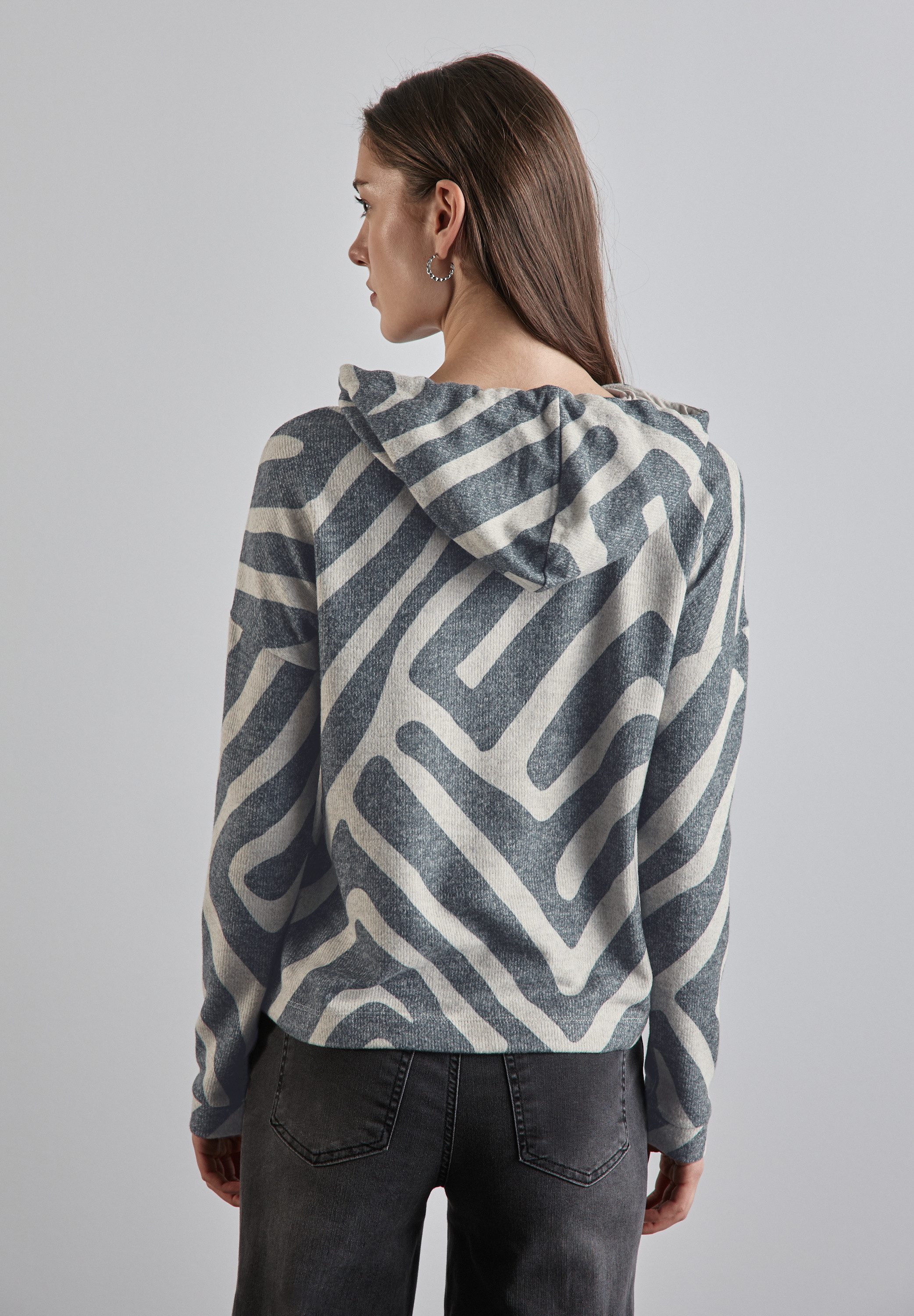 STREET ONE Capuchonshirt met geometrisch motief